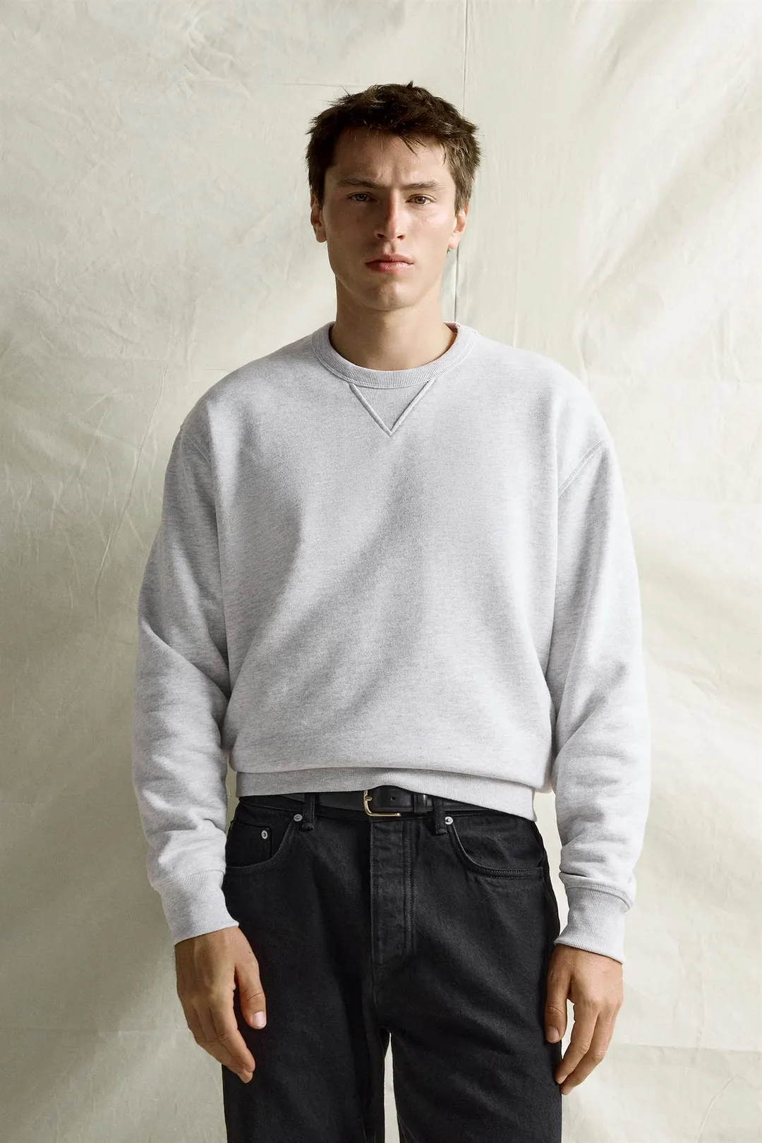 Свитшот прямого кроя с круглым вырезом, Zara