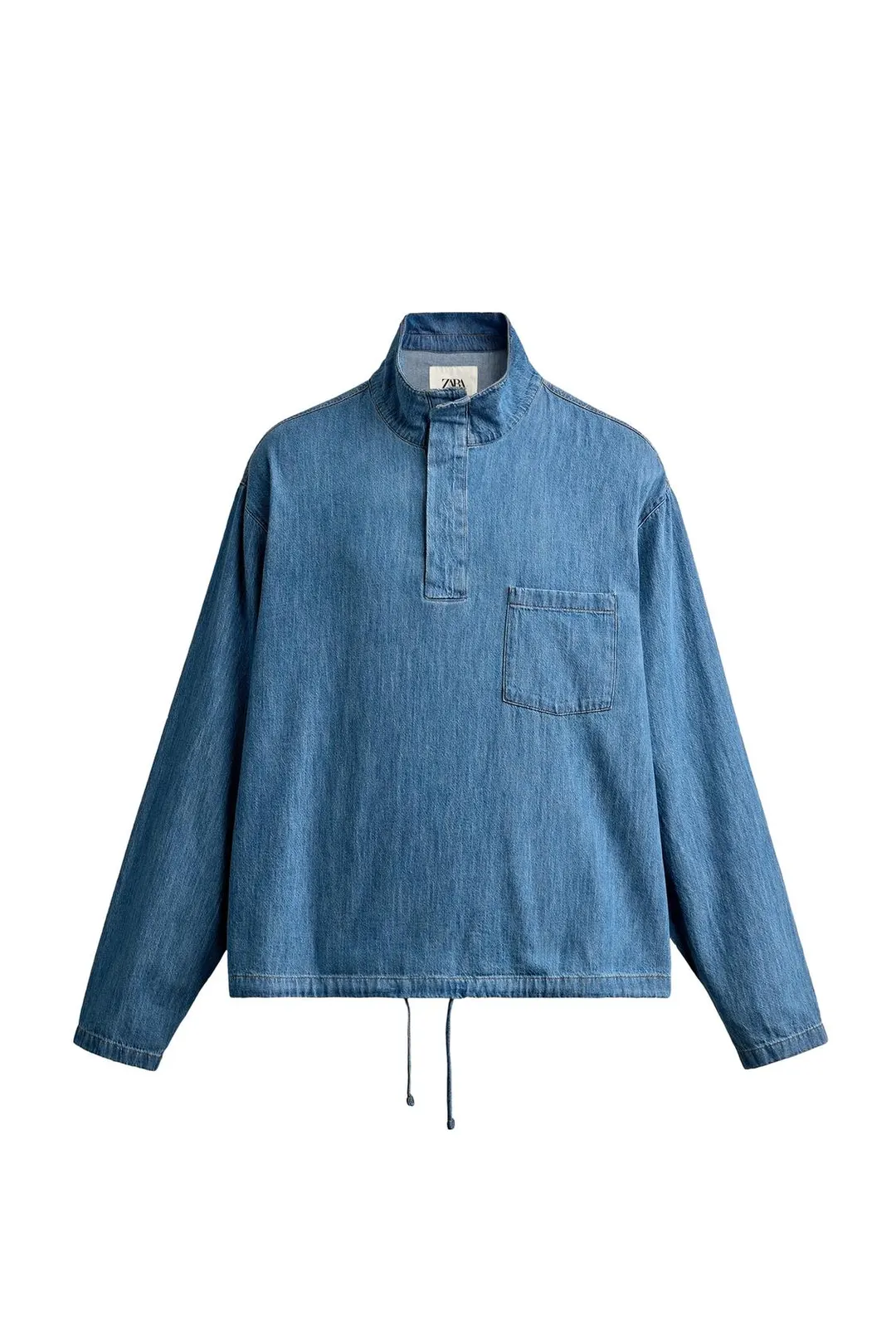 Поло из легкого вареного денима, Zara