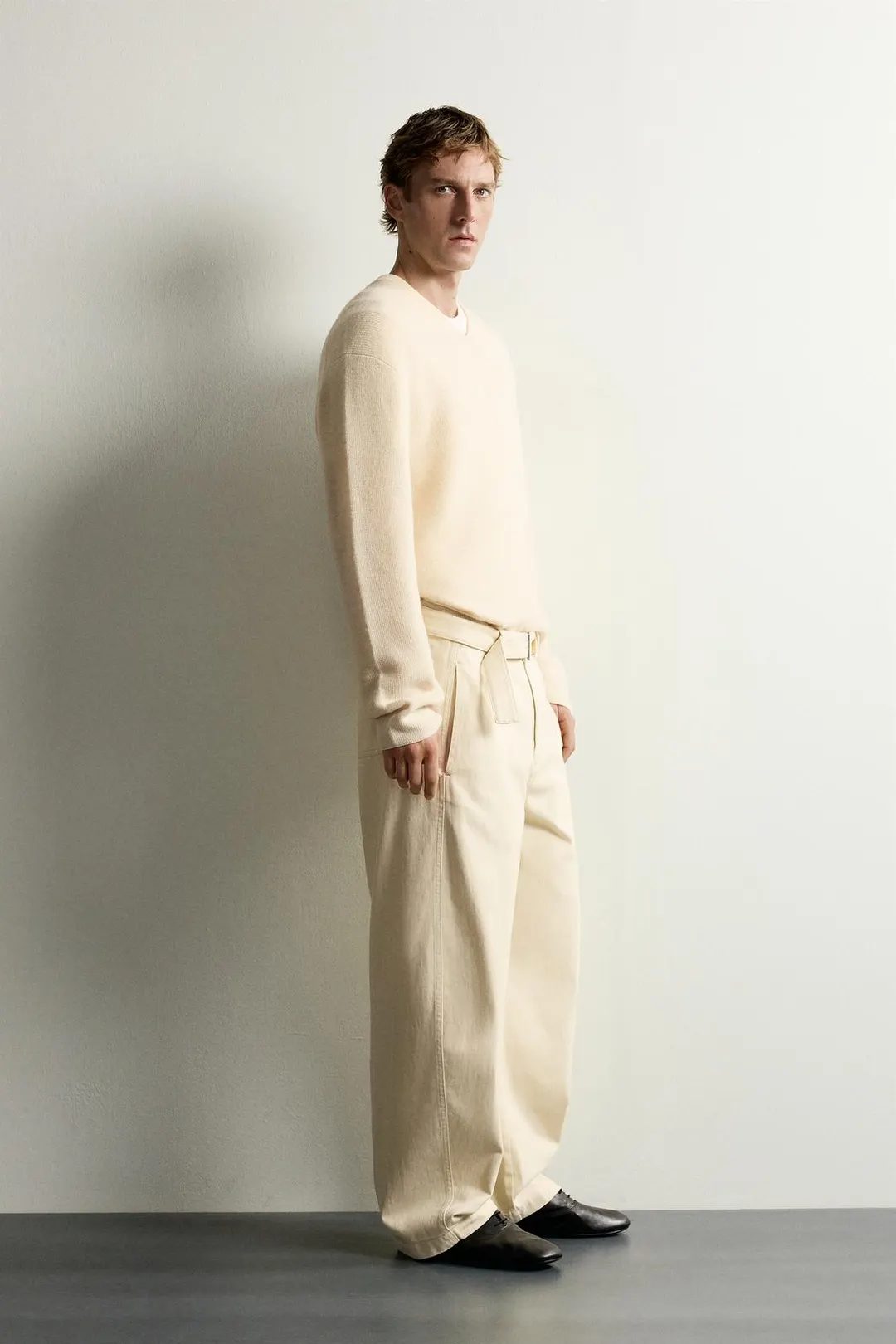 Брюки свободного кроя с ремнем, Zara