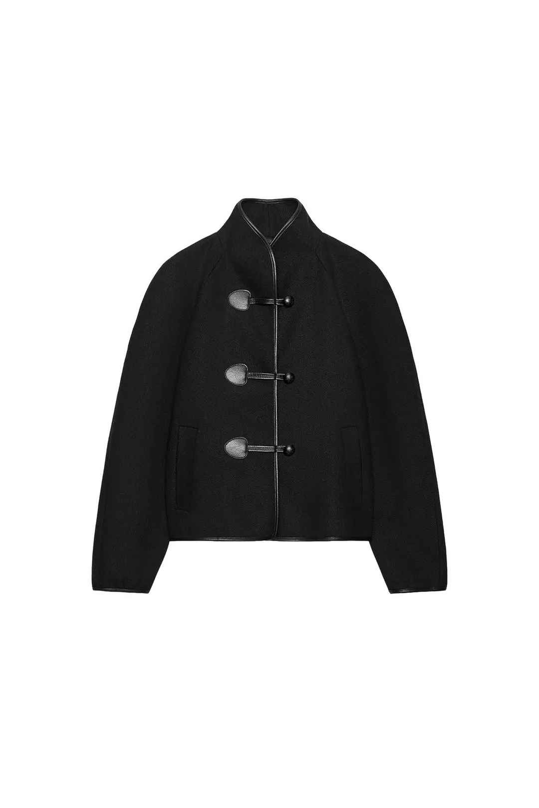 Пальто из смесовой шерсти с застёжкой-бранденбург ZW Collection, Zara
