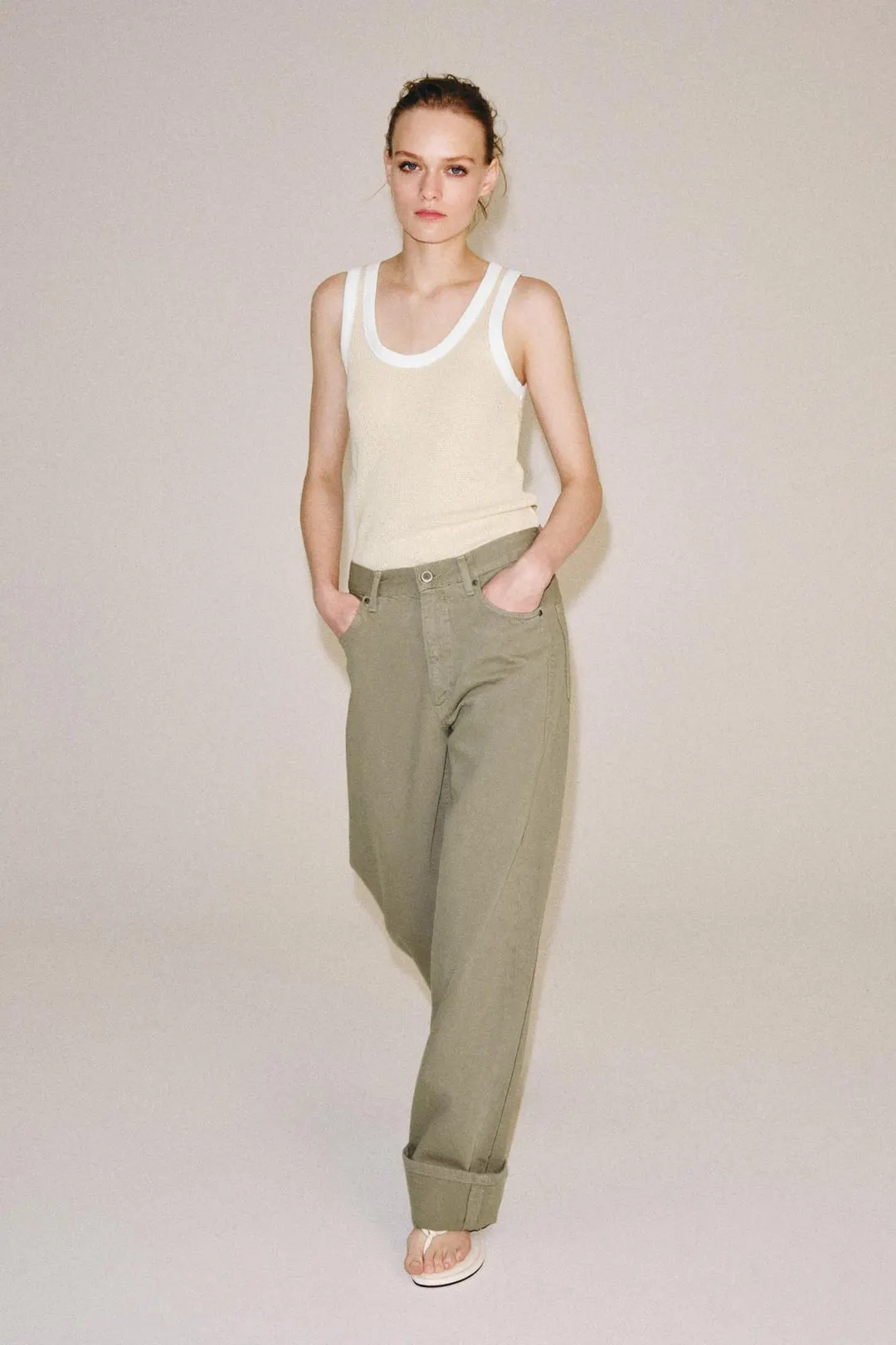 Топ с контрастным кантом, Zara