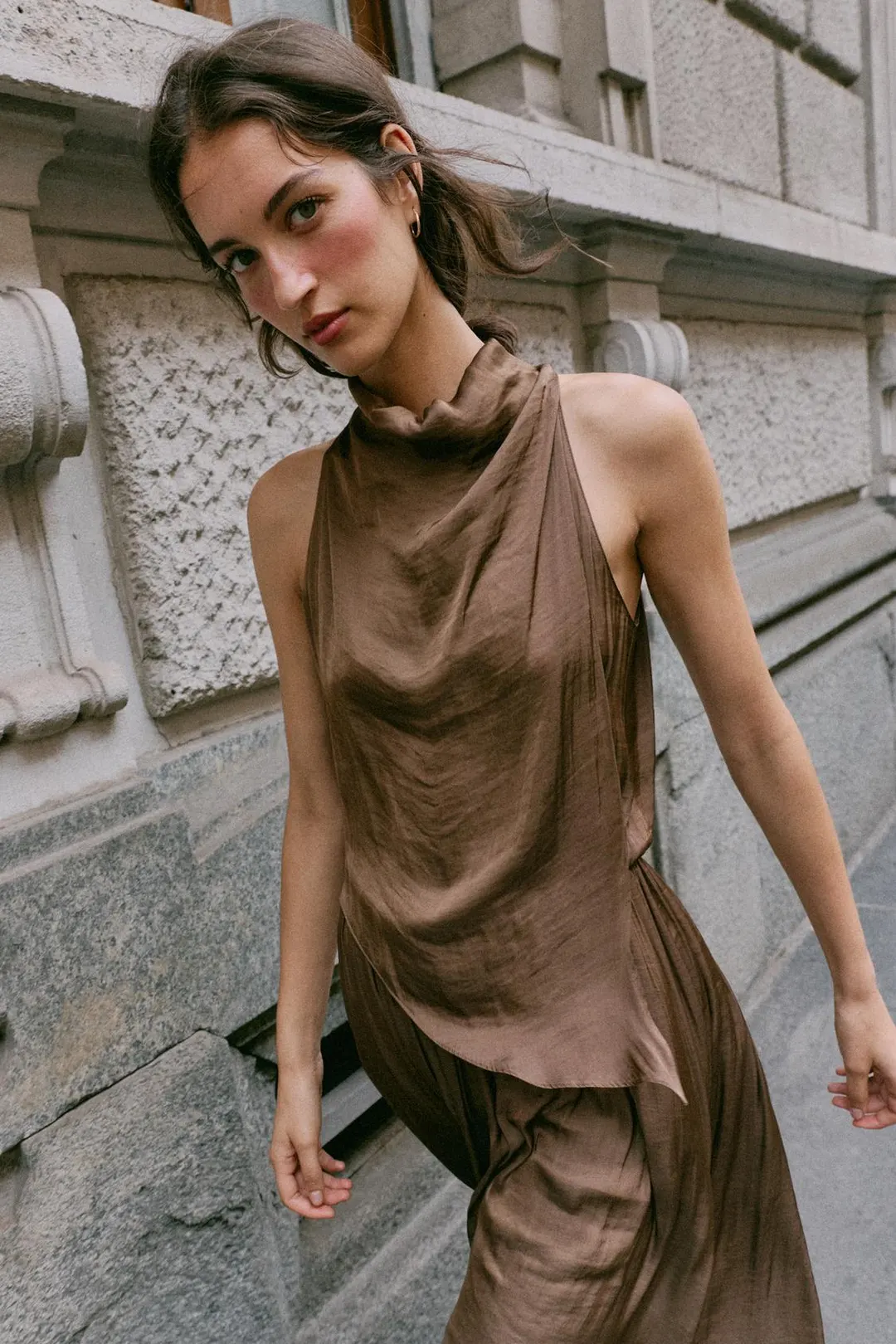 Платье миди атласное, Zara