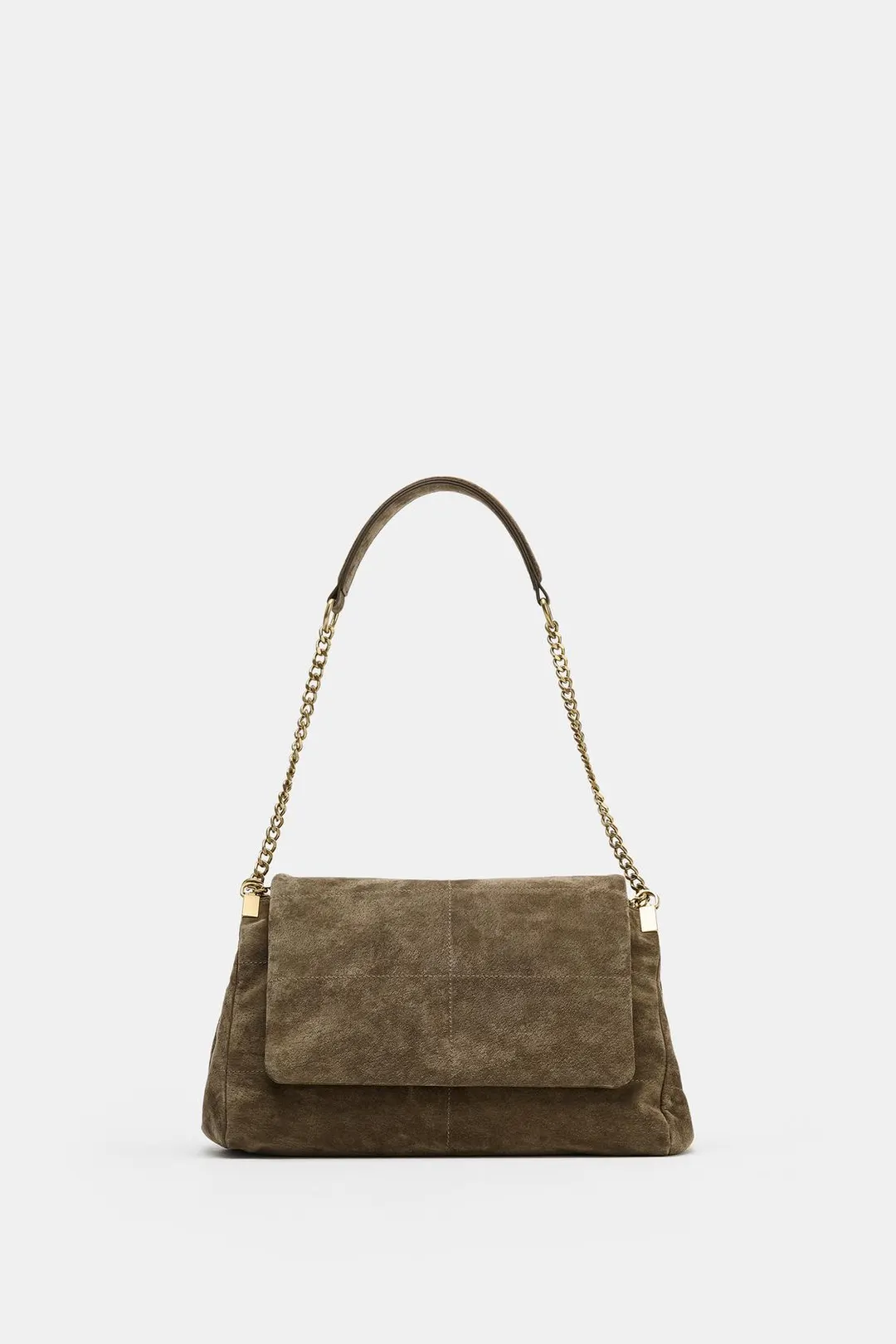 Сумка через плечо из кожи с клапаном, Zara