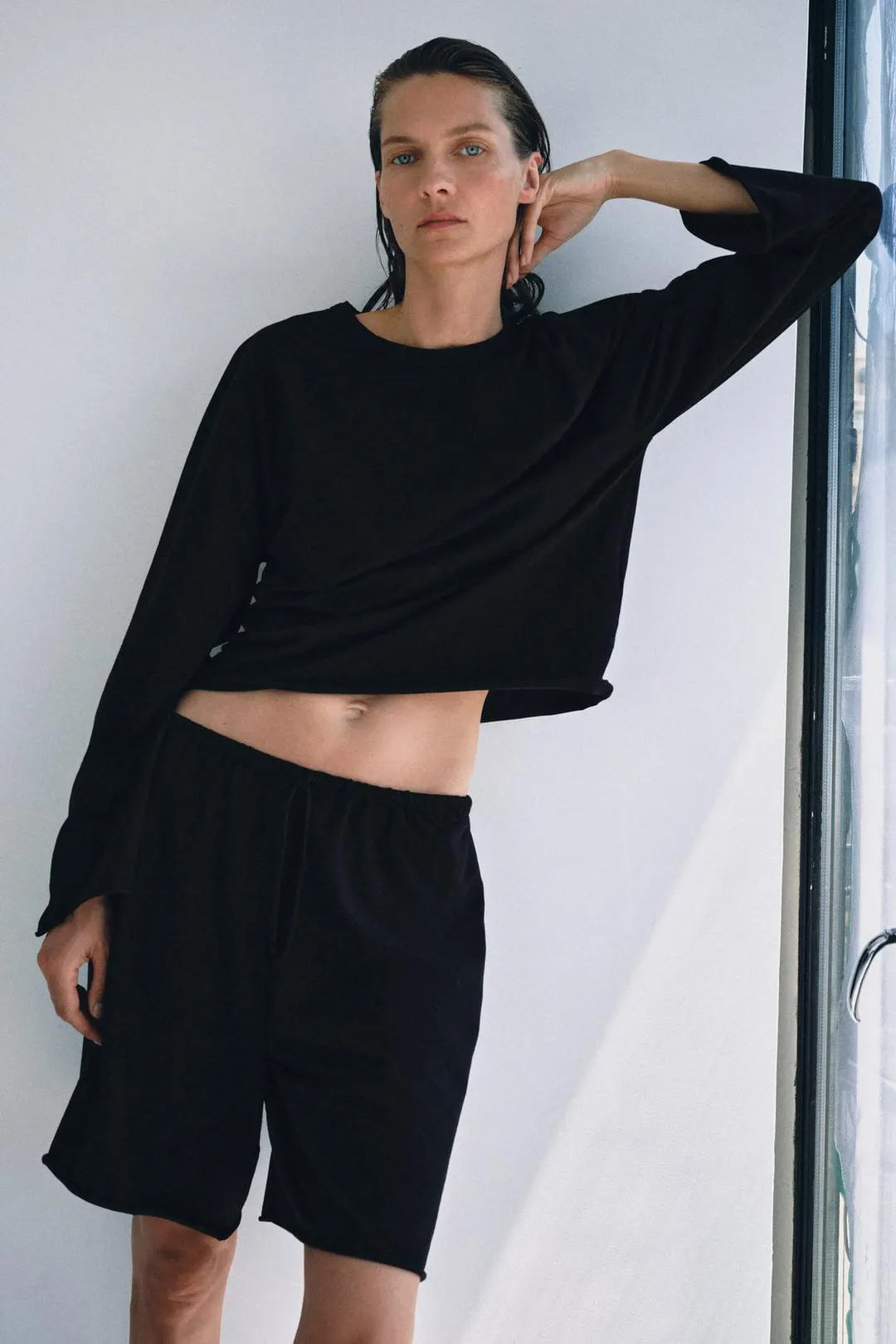 Шорты-бермуды из хлопка на кулиске, Zara
