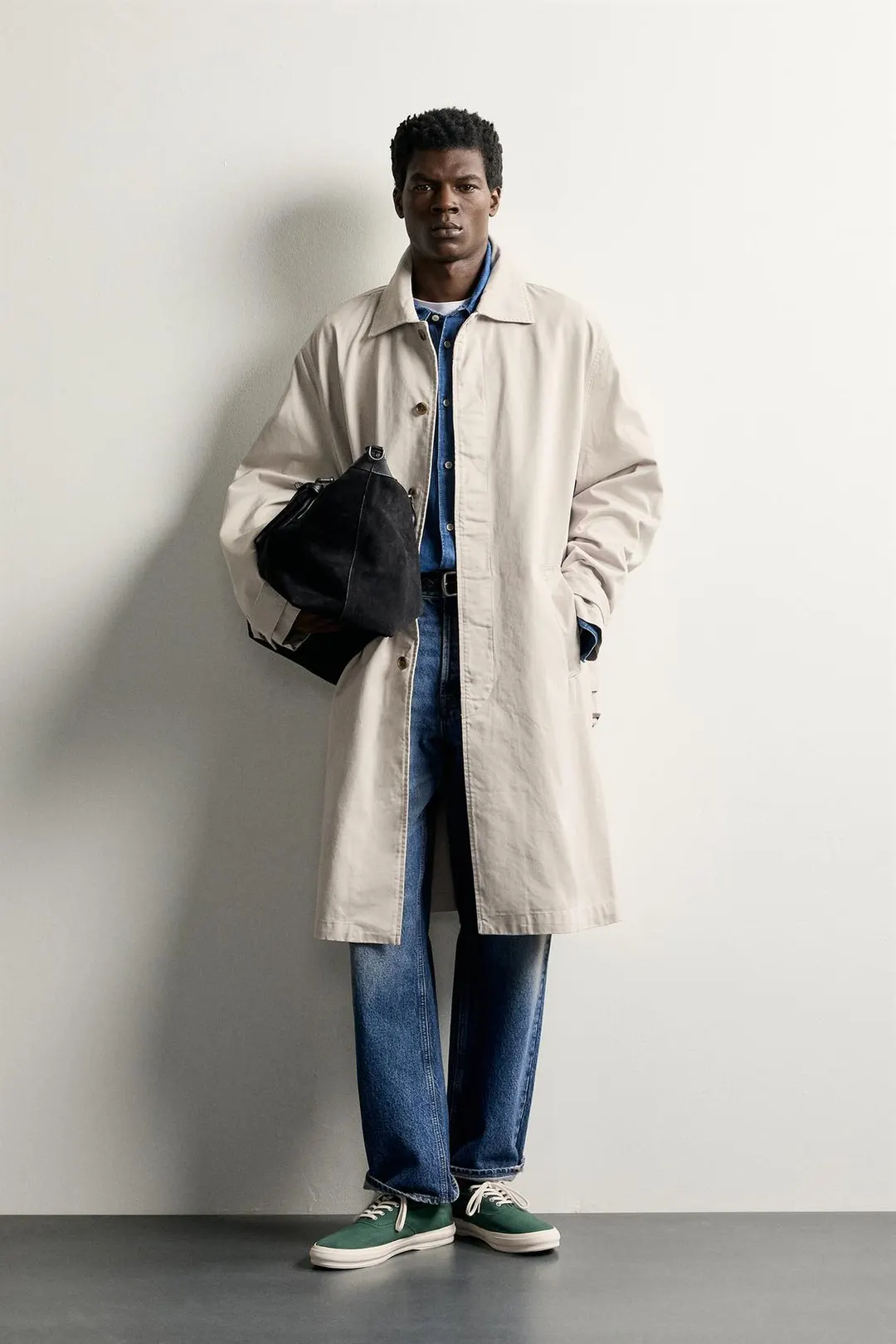 Тренч прямого кроя из хлопка, Zara