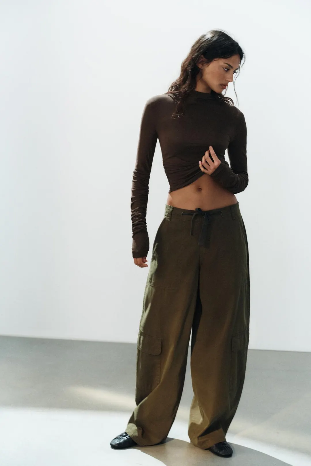 Футболка со сборками, Zara