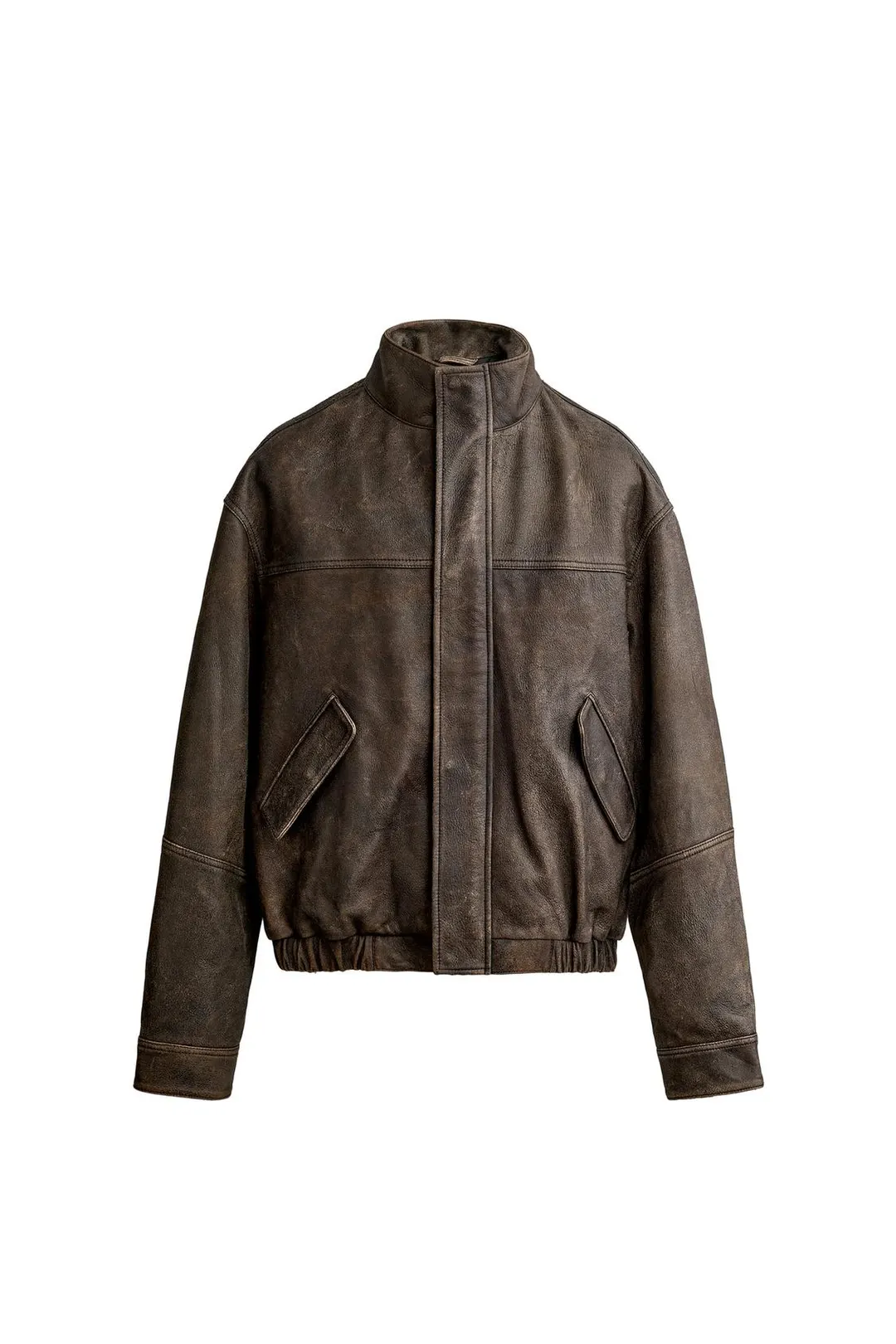 Куртка свободного кроя из вареной кожи, Zara