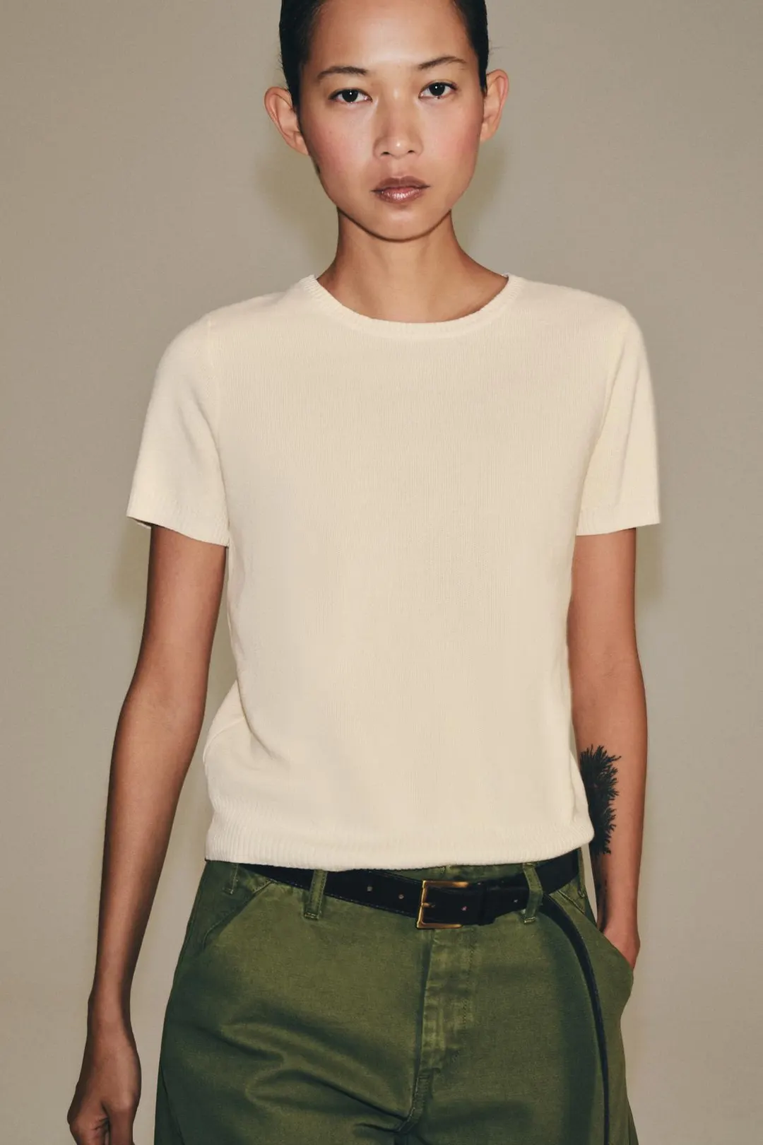 Вязаный топ с короткими рукавами, Zara