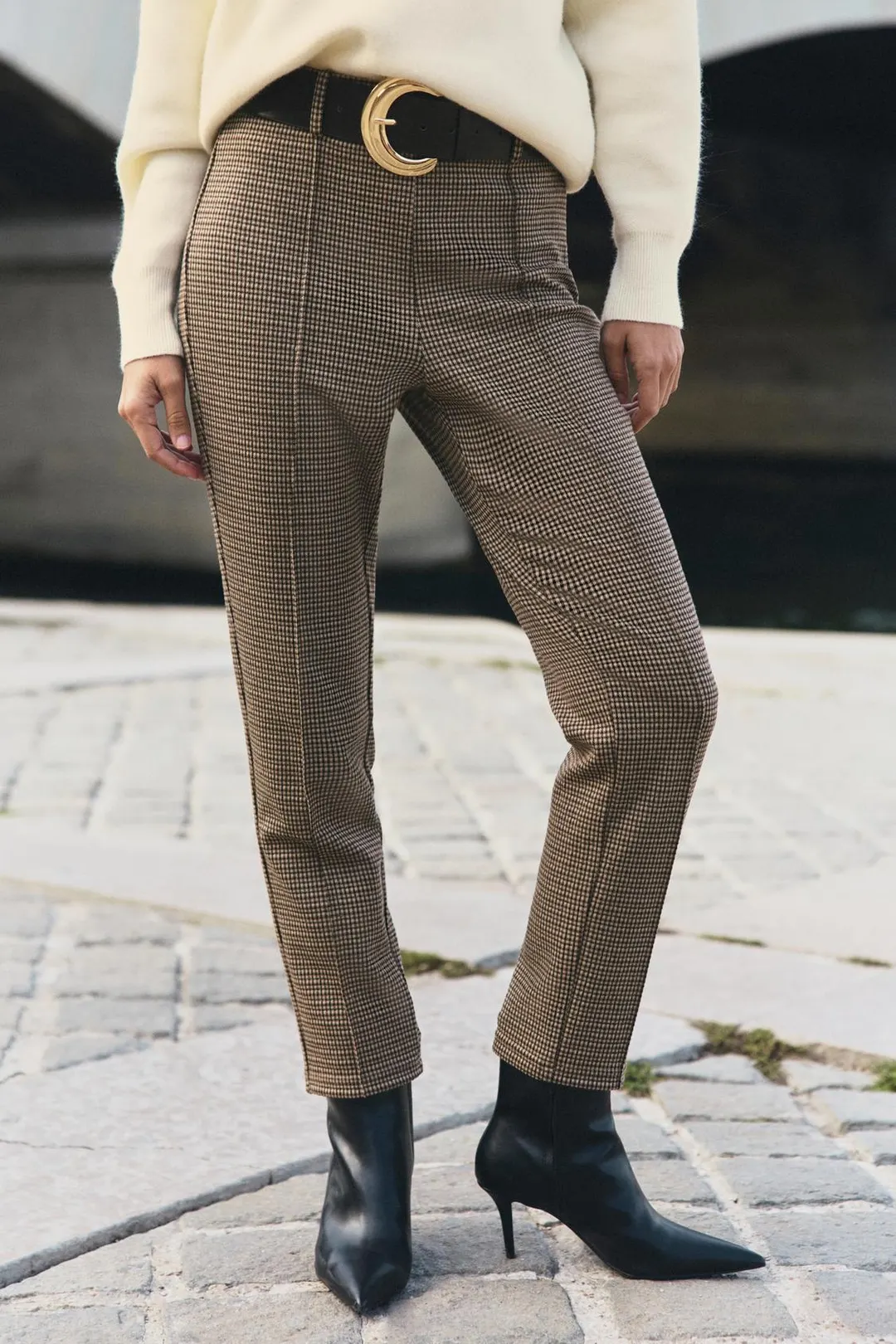Легинсы с поясом и декоративными швами, Zara