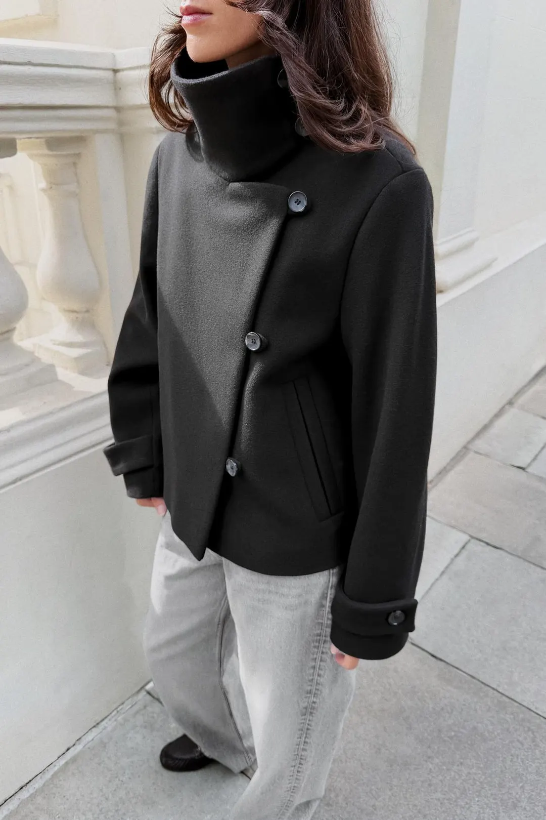 Мягкий двубортный жакет, Zara