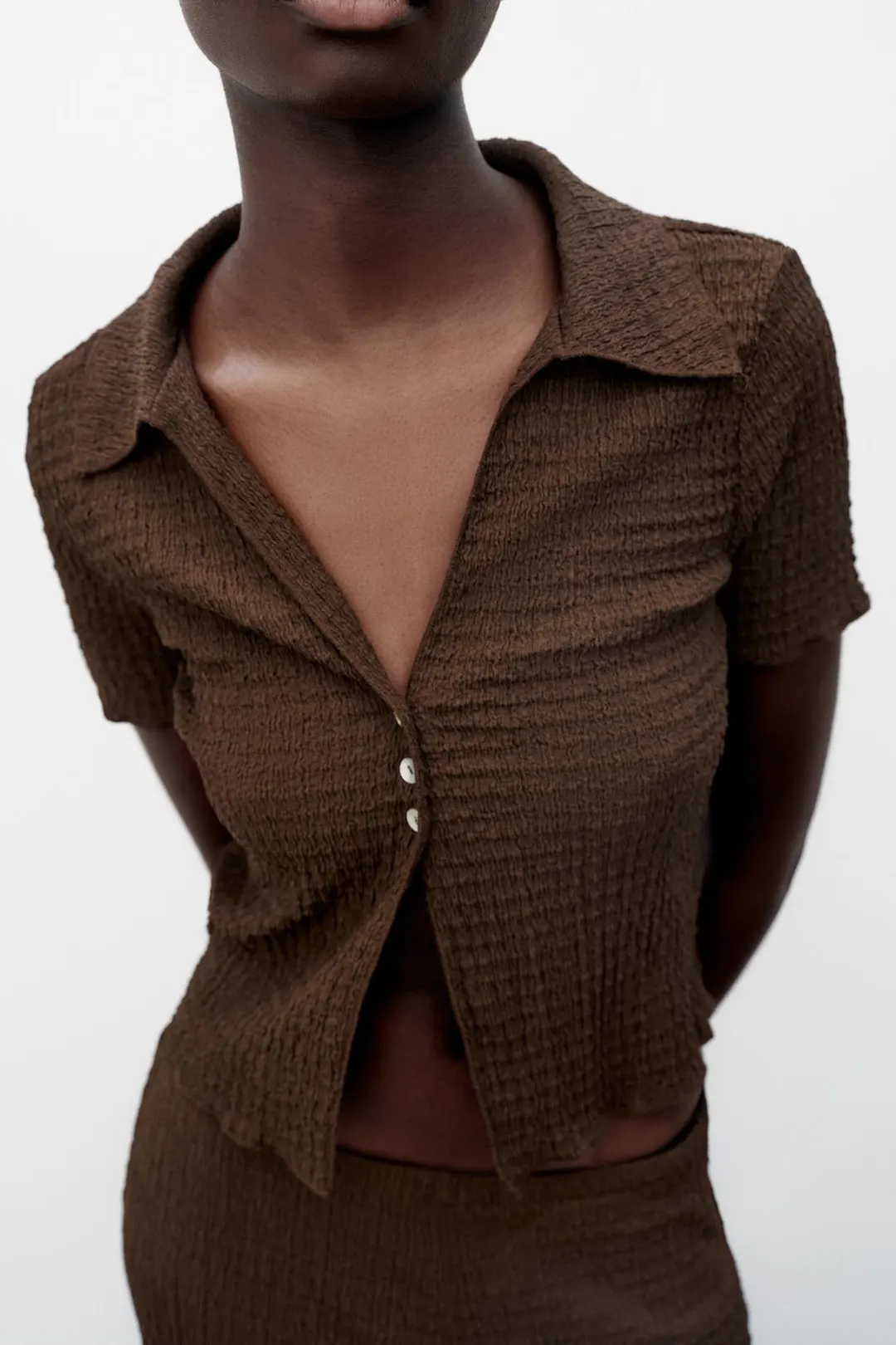 Топ укороченный фактурный, Zara