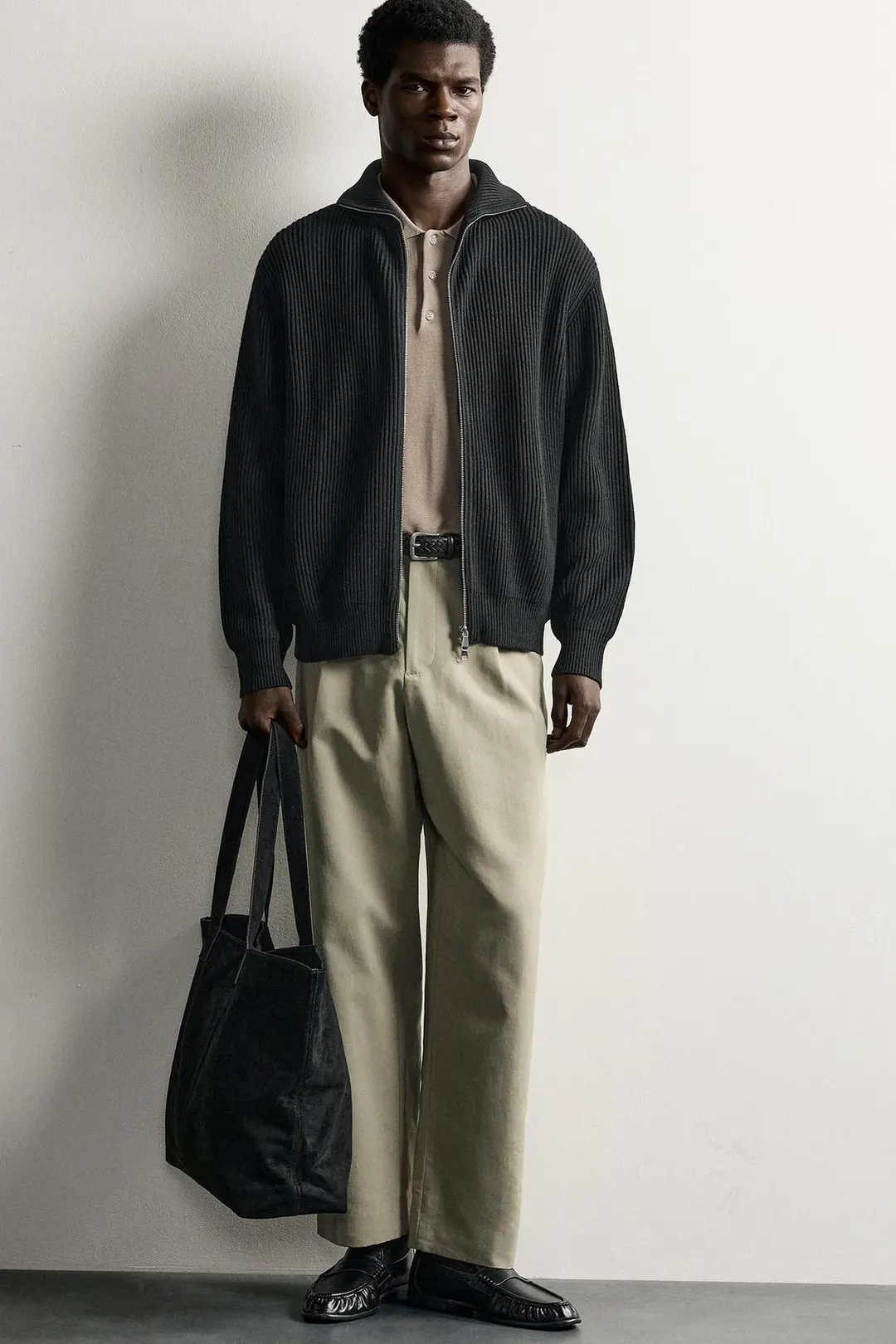 Плотный кардиган на молнии, Zara