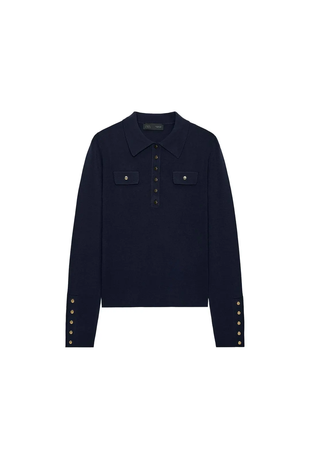 Вязаное поло с планкой, Zara