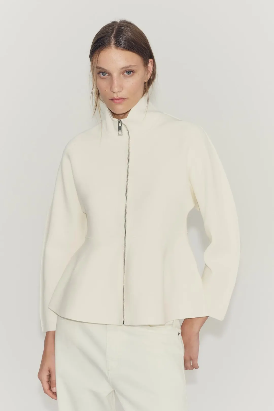 Кардиган на молнии с баской, Zara