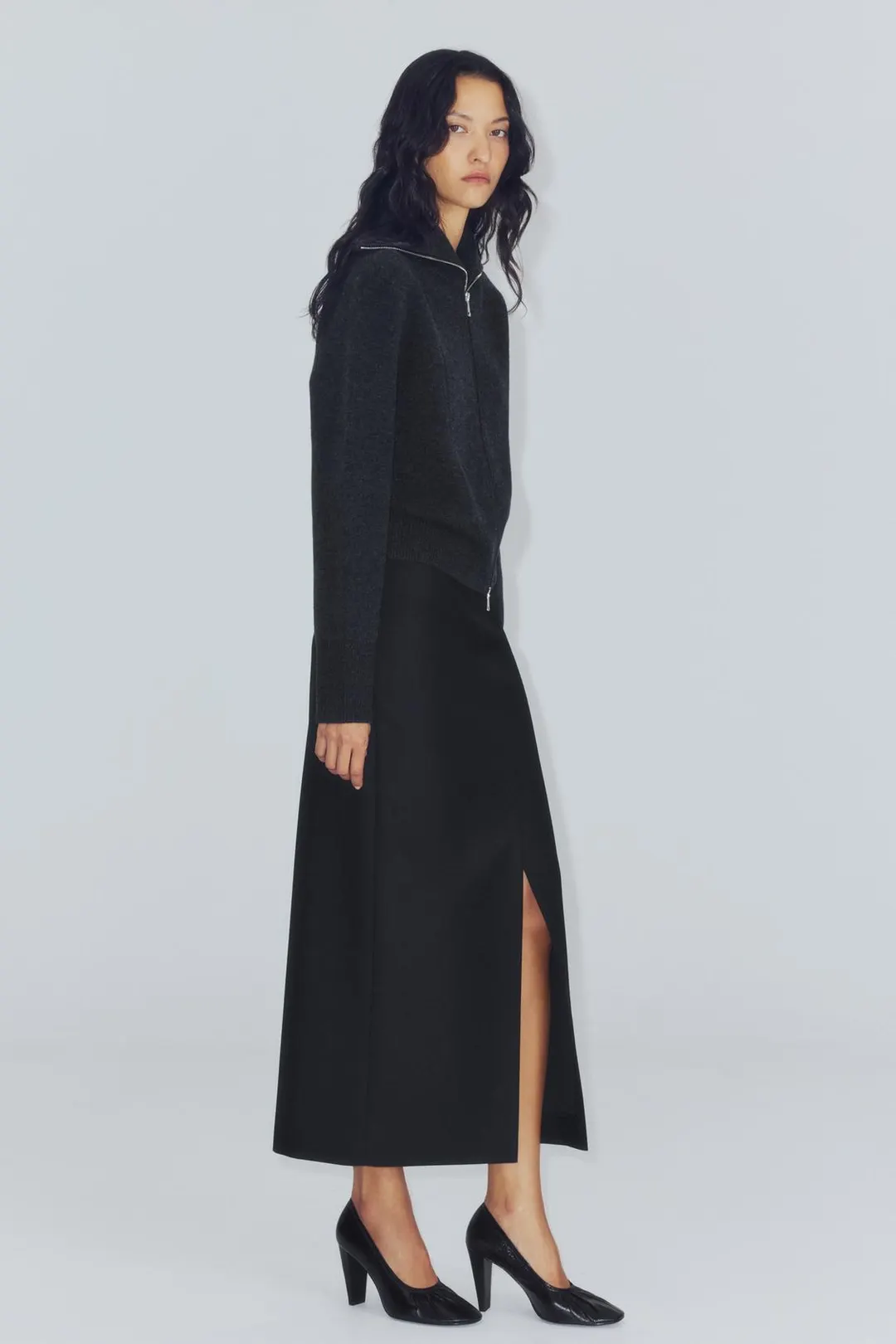 Бомбер на молнии из шерсти 96%, Zara
