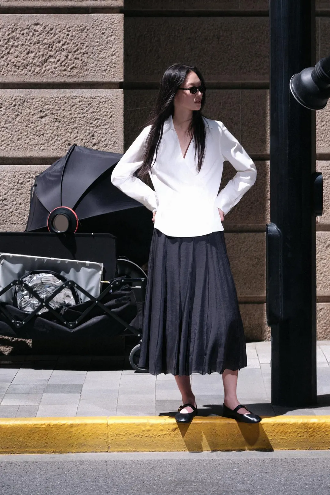 Рубашка на запах из поплина, Zara