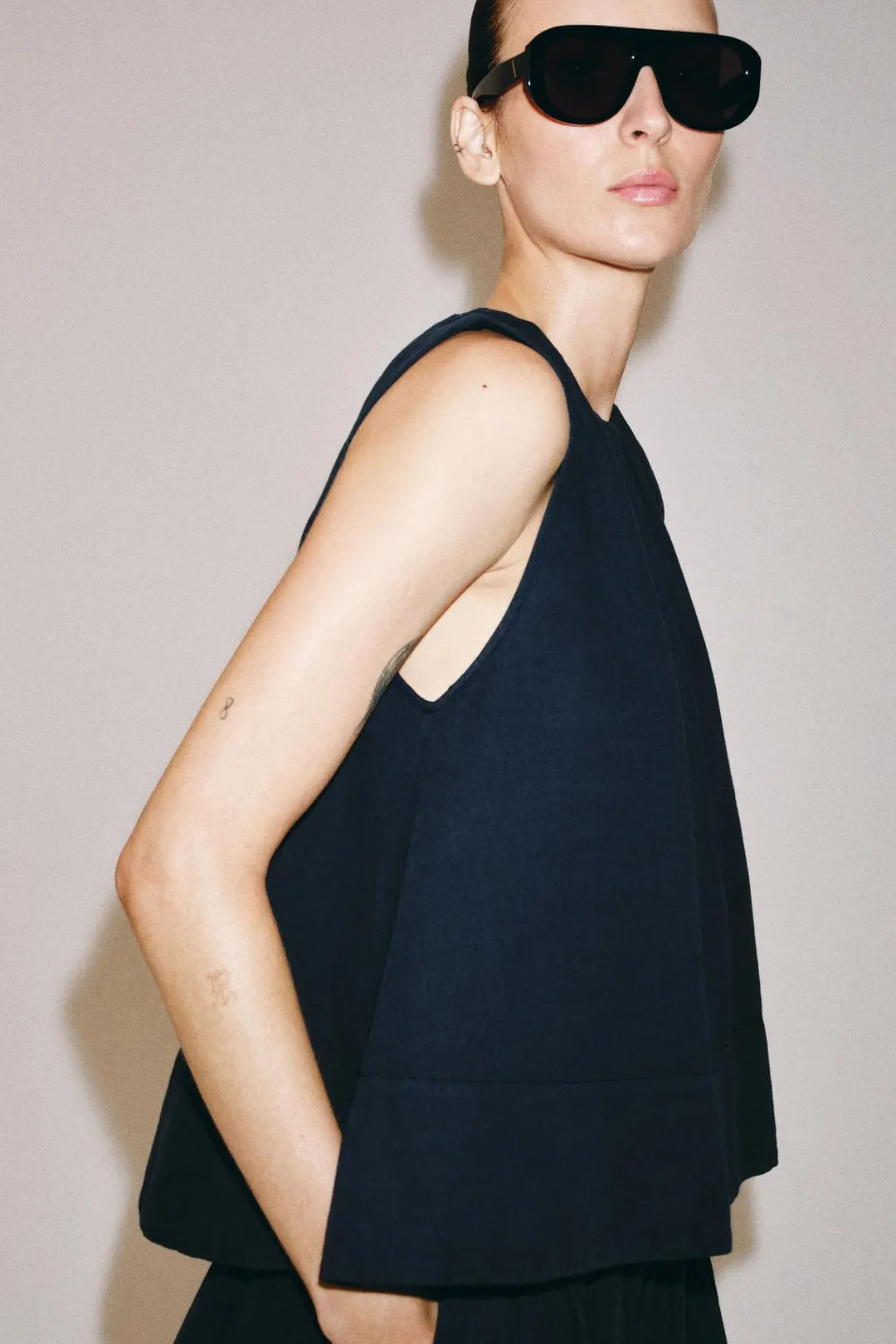 Топ из смесового льна ZW Collection, Zara