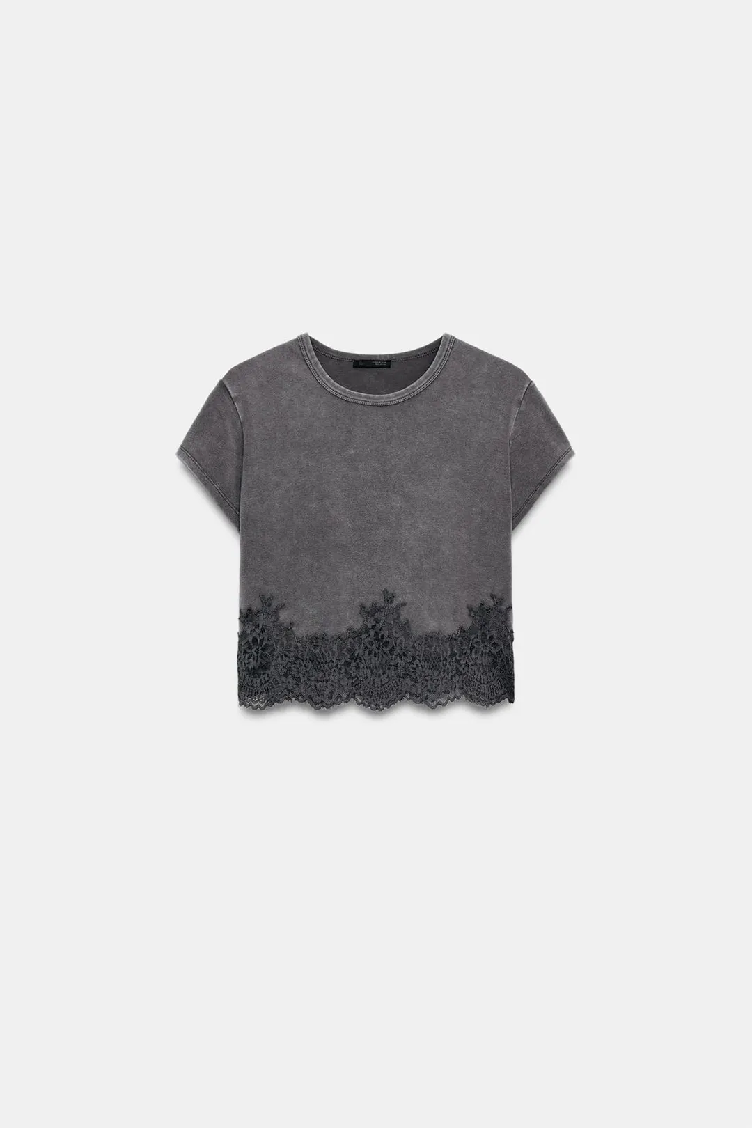 Футболка укороченная кружевная, Zara