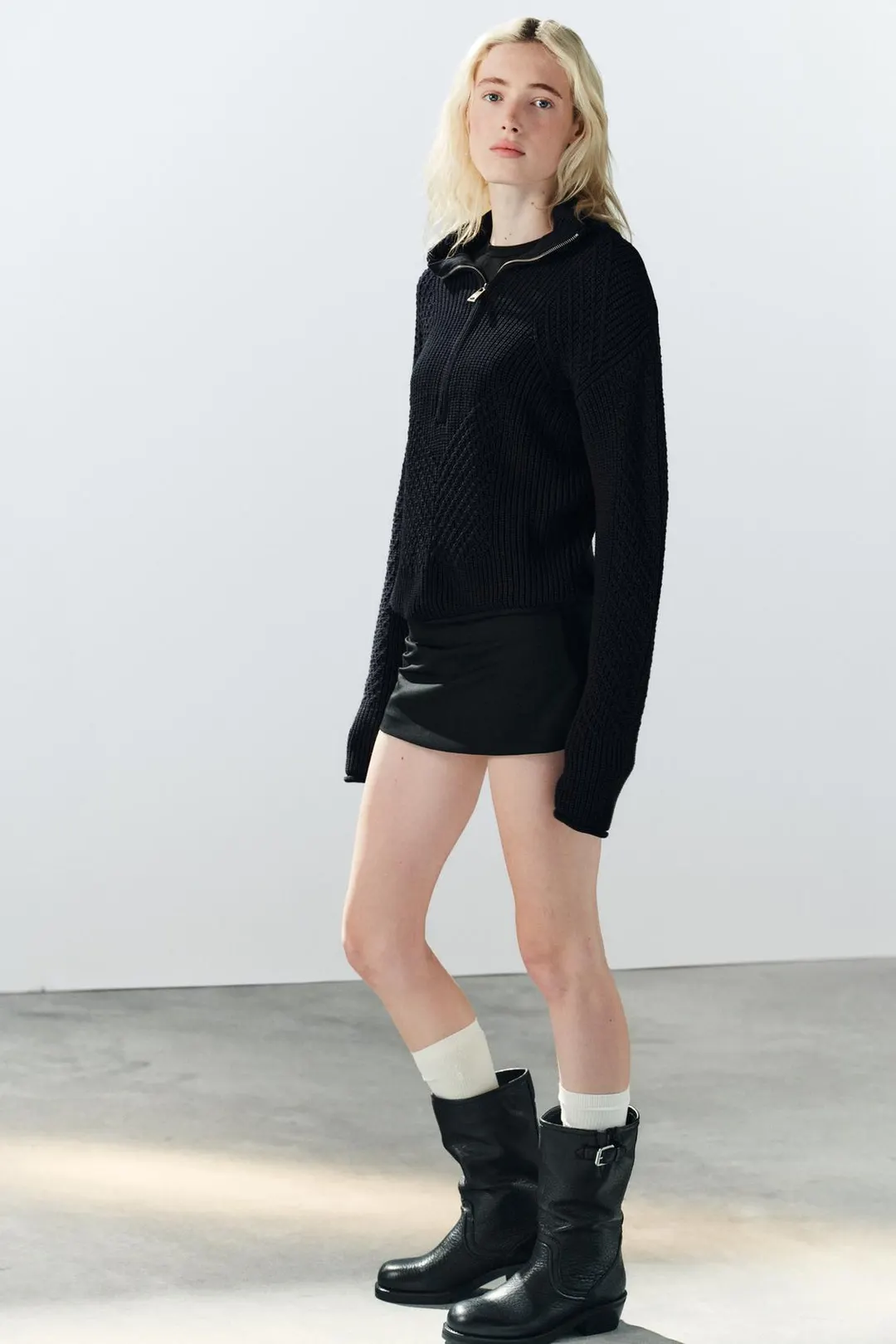 Сапоги из кожи с пряжкой, Zara