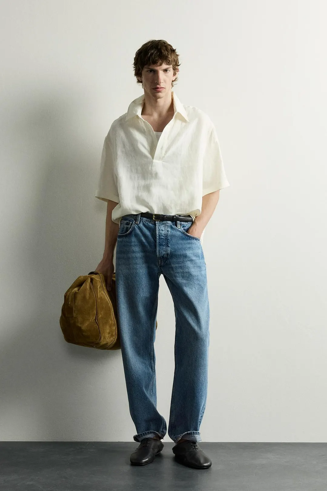 Поло свободного прямого кроя из 100% льна, Zara