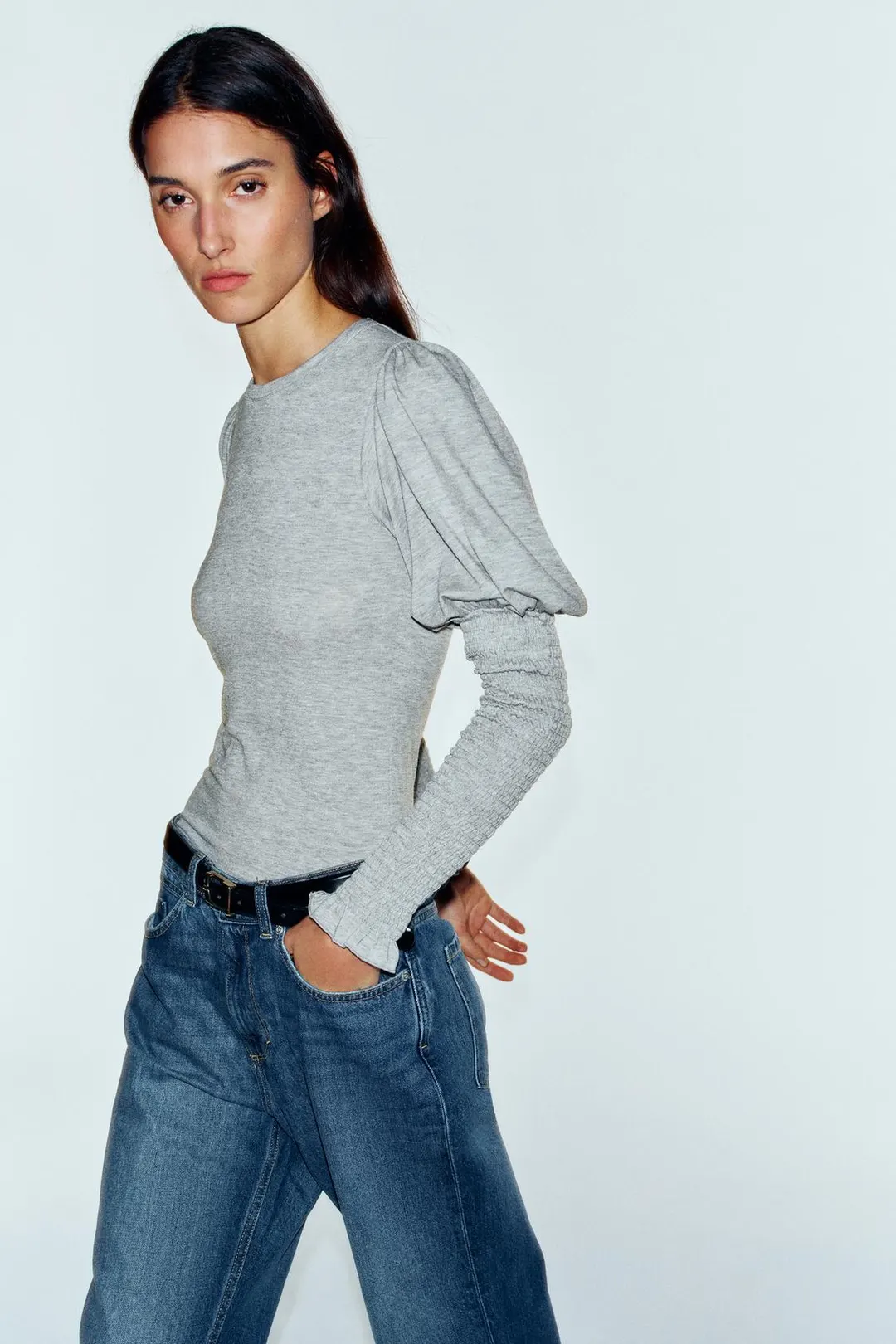 Футболка эластичная с длинными рукавами, Zara