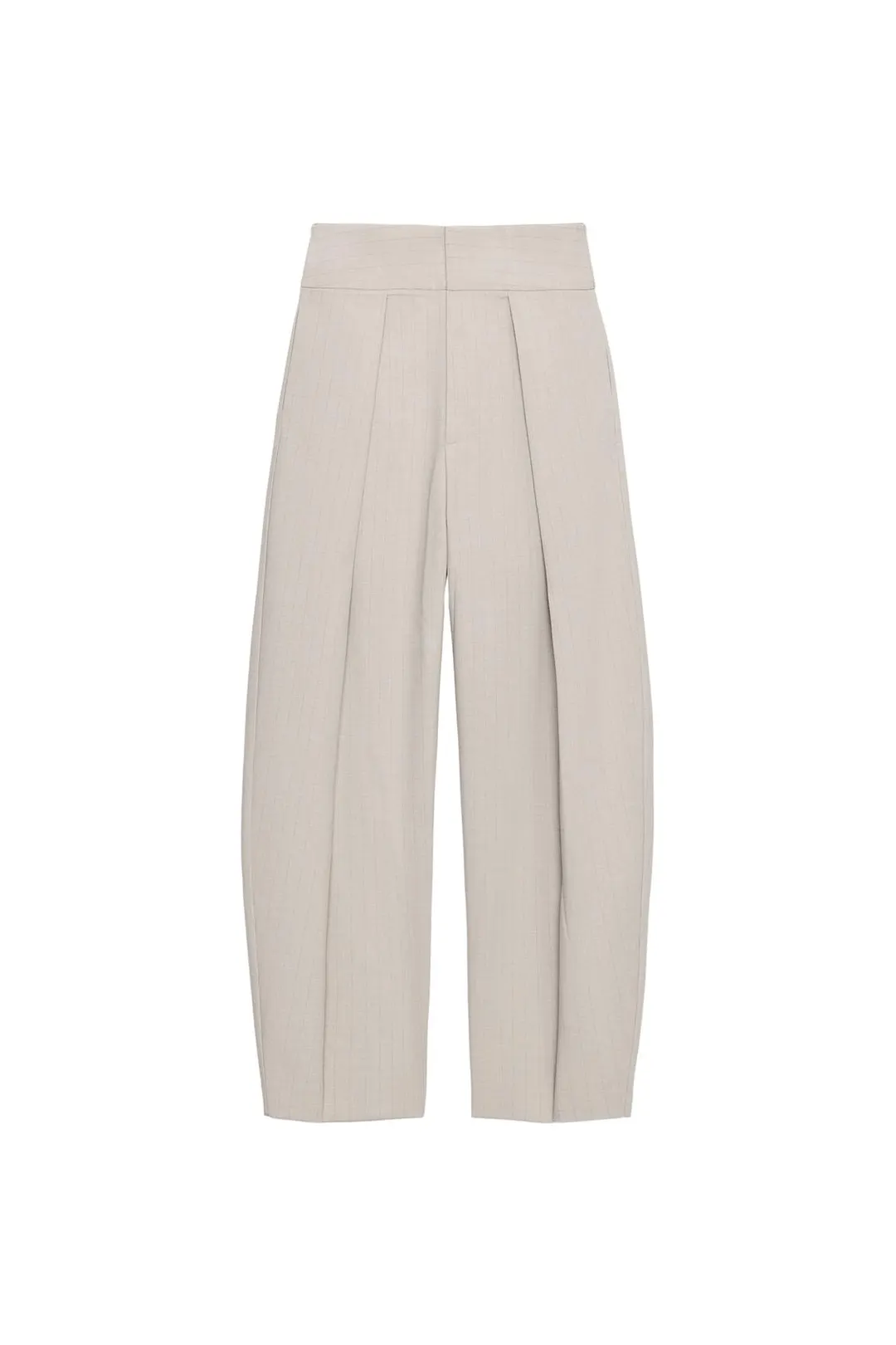Брюки-баллоны в полоску с защипами, Zara
