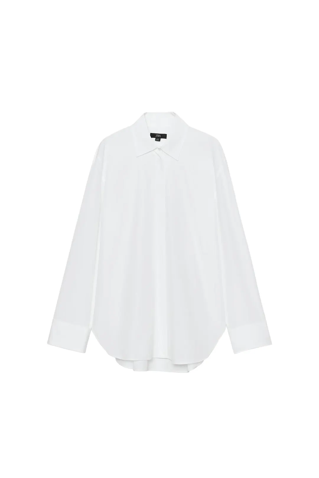 Рубашка однотонная из поплина ZW Collection, Zara