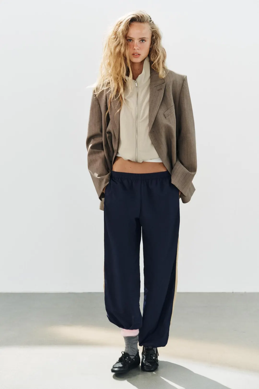 Пиджак оверсайз в тонкую полоску, Zara