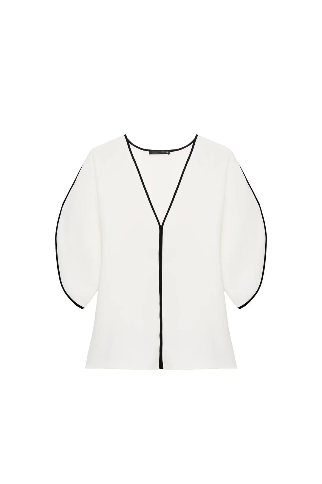 Топ с контрастной отделкой, Zara