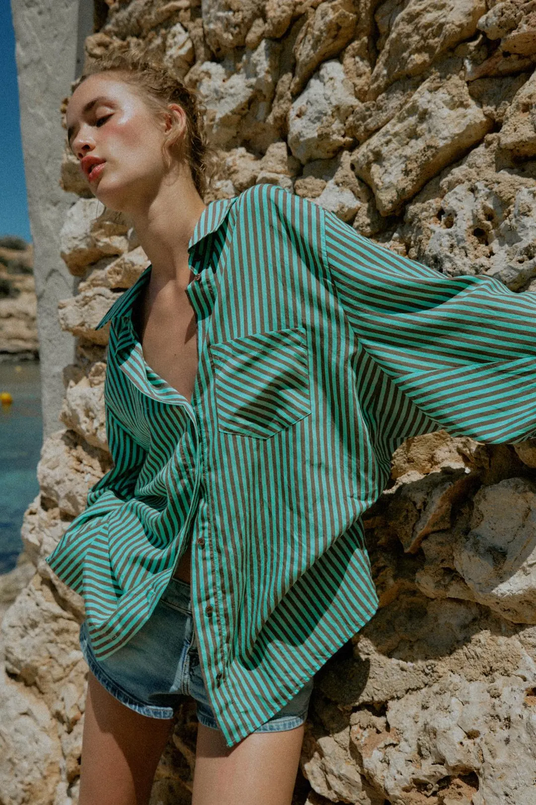 Полосатая рубашка оверсайз, Zara