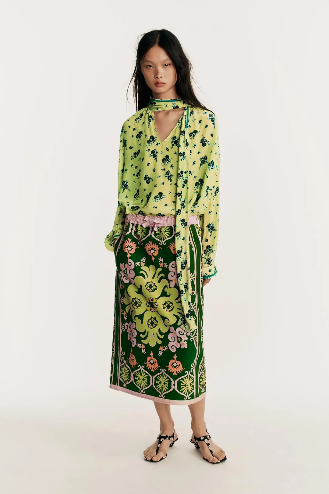 Рубашка с принтом и бантом Limited Edition, Zara