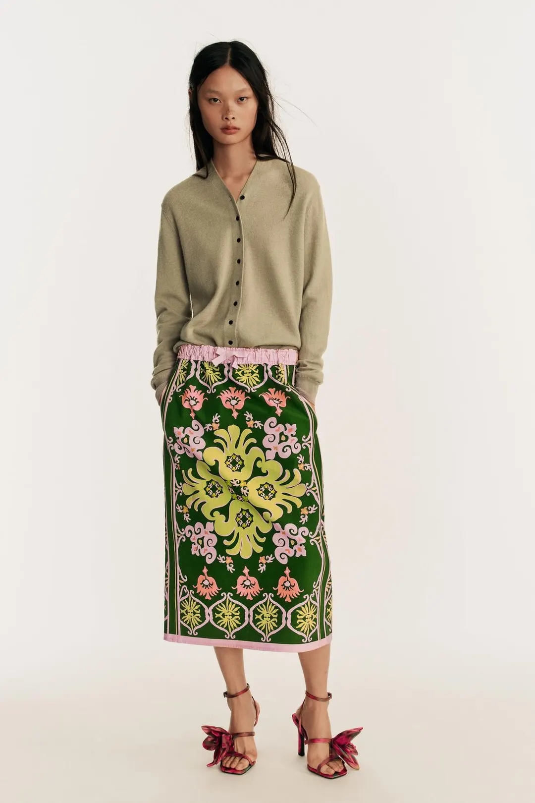 Юбка миди с принтом Limited Edition, Zara