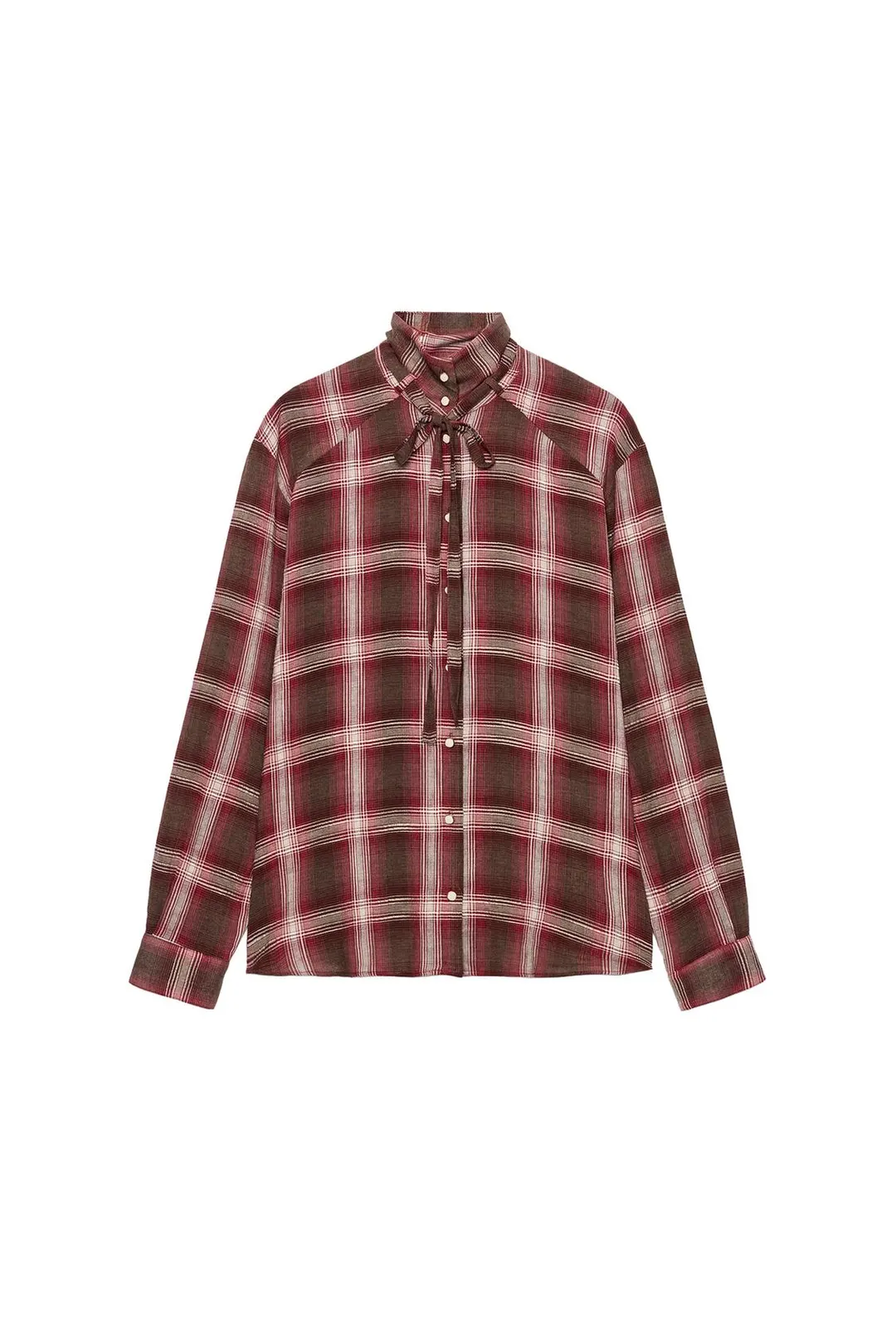 Рубашка в клетку с бантом, Zara