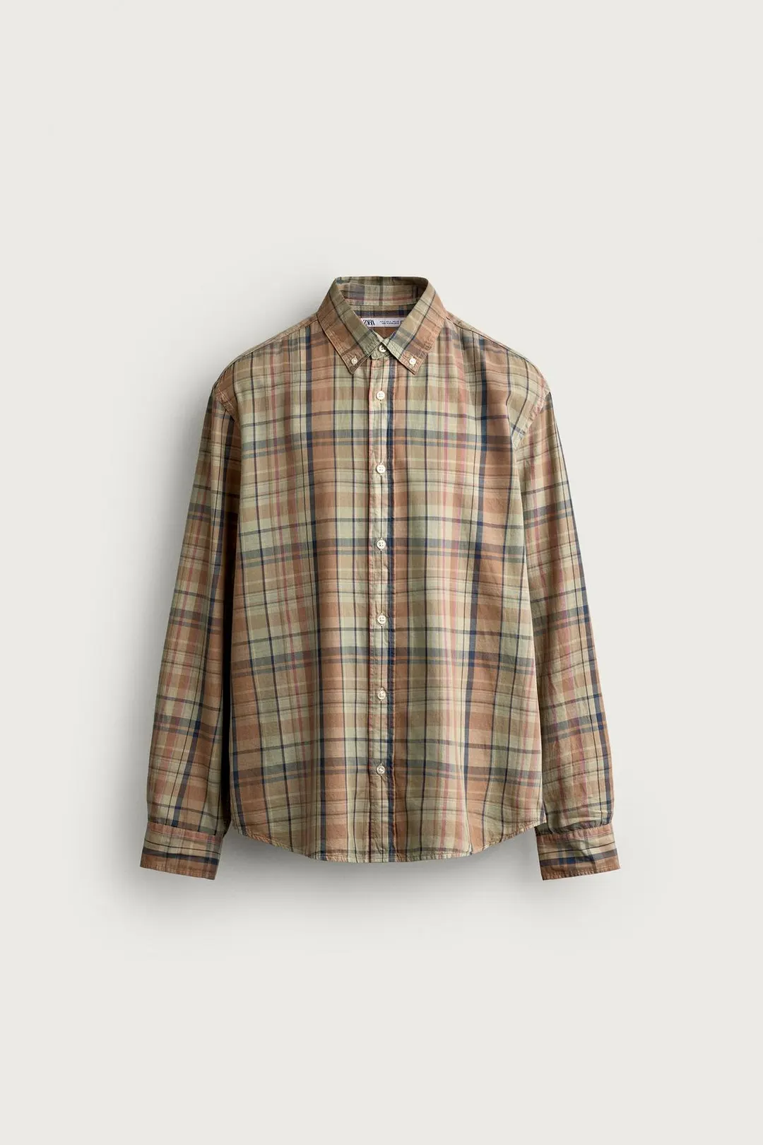 Рубашка прямого кроя в клетку, Zara