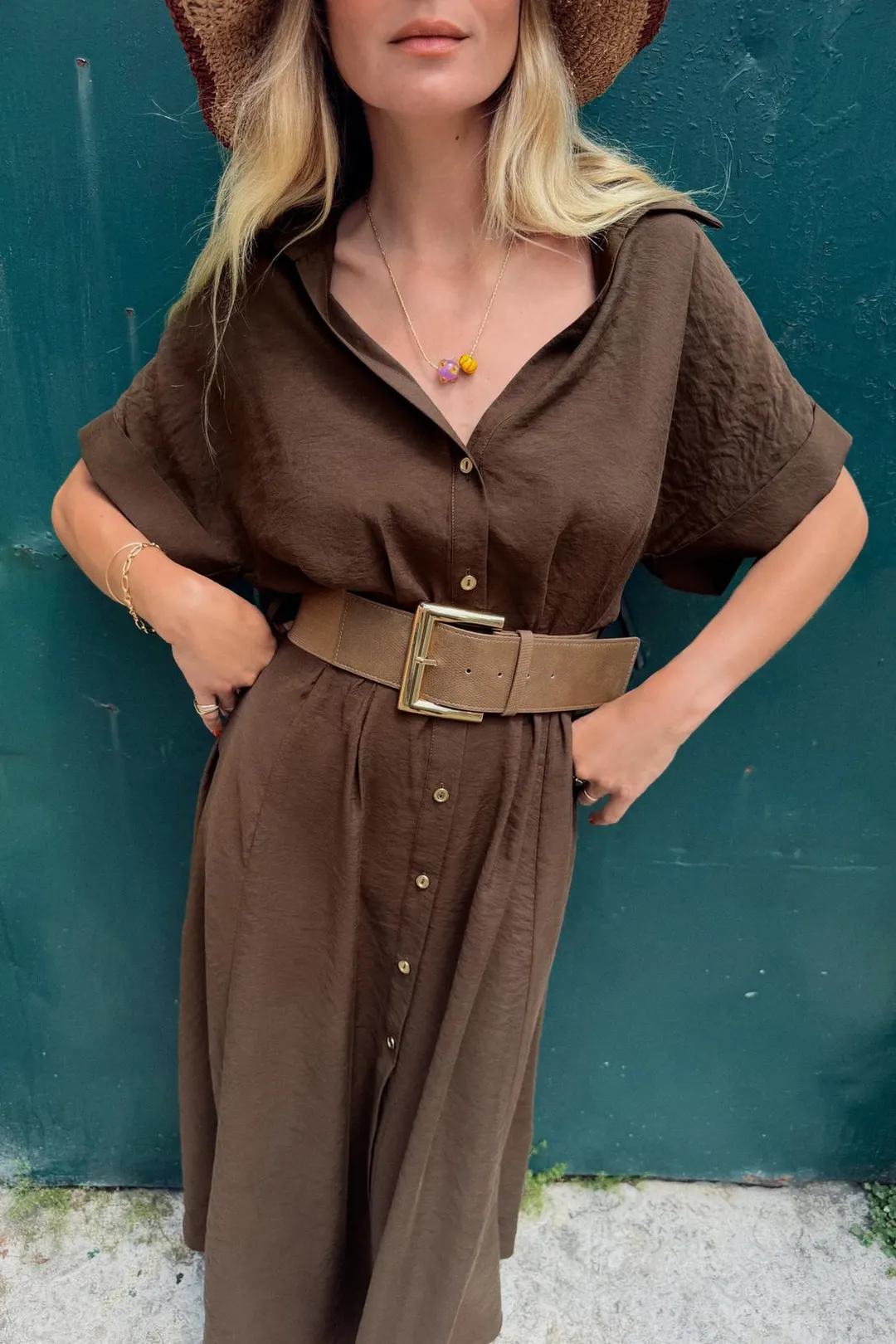 Платье миди с поясом, Zara