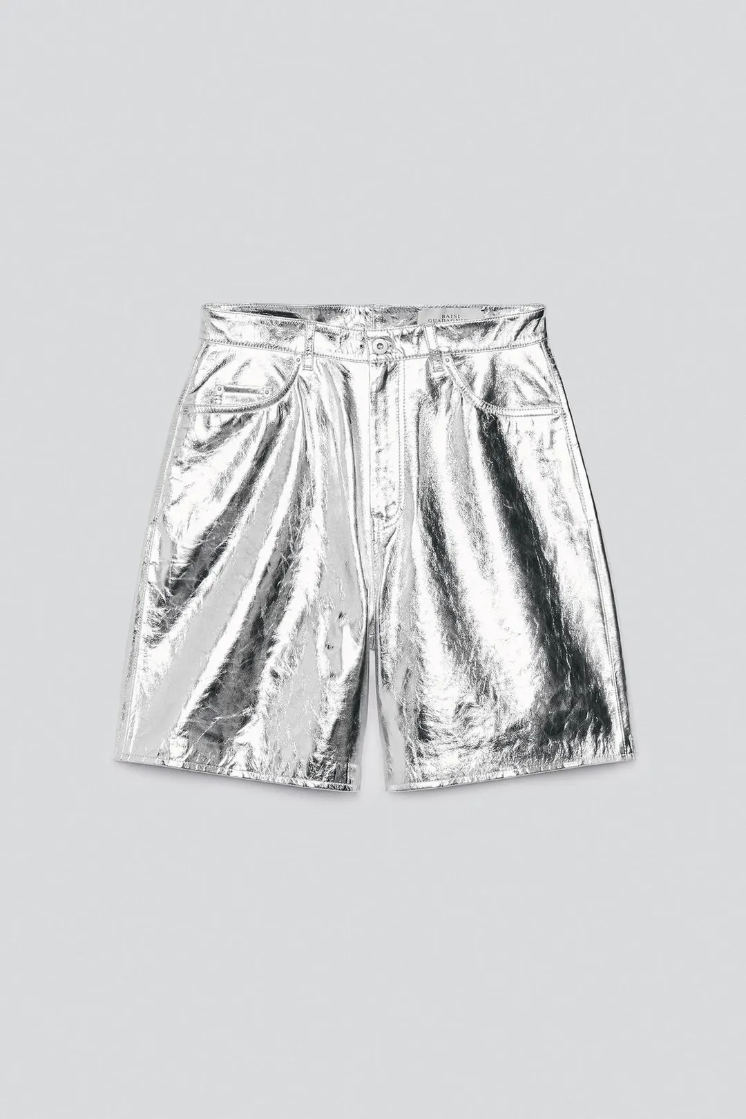 Кожаные бермуды с эффектом металлик, Zara