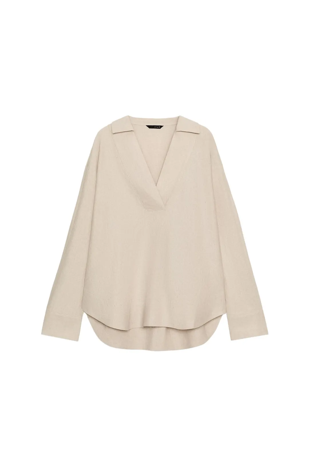 Блузка оверсайз из смесового льна, Zara
