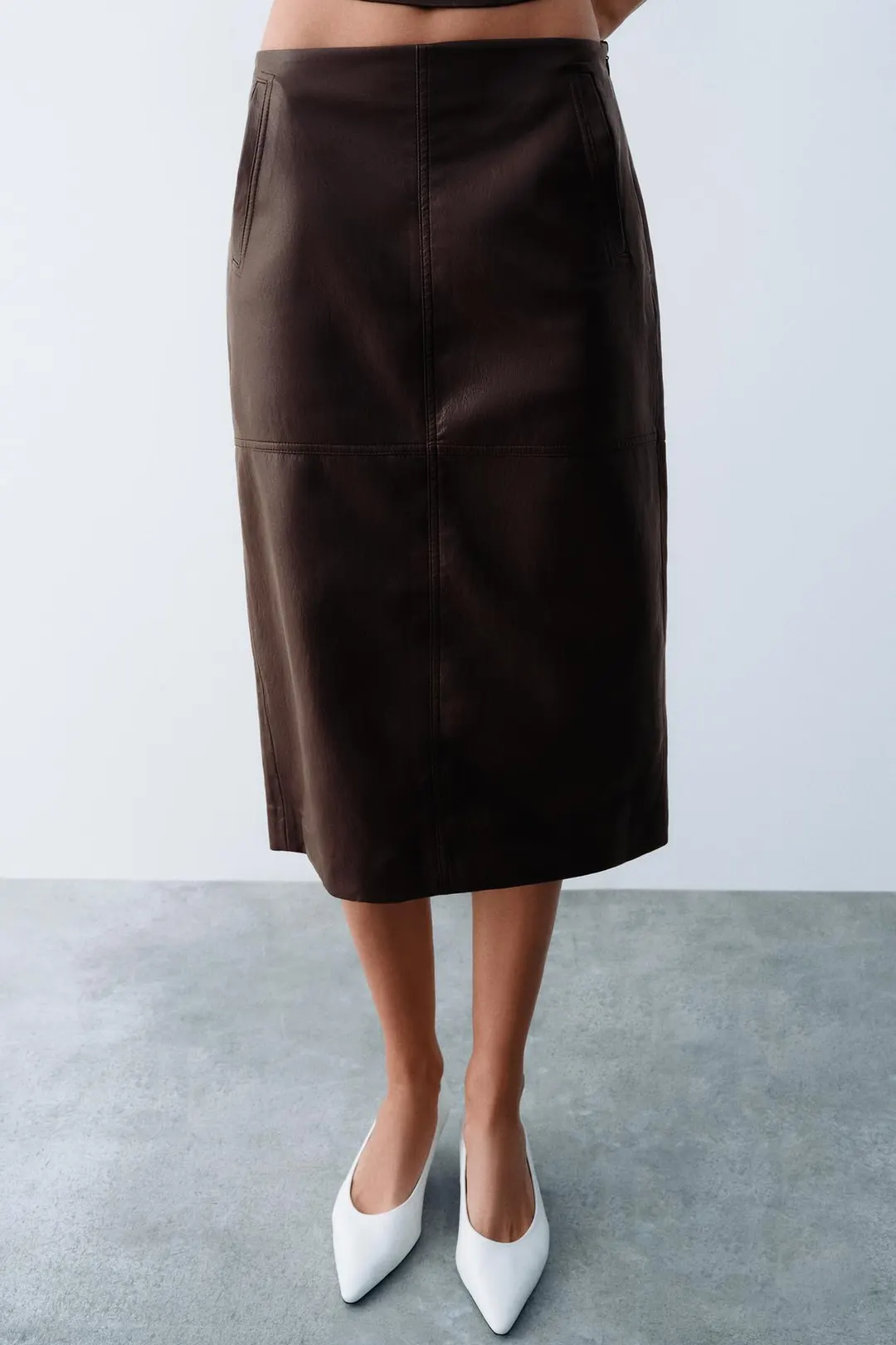 Юбка миди под кожу, Zara