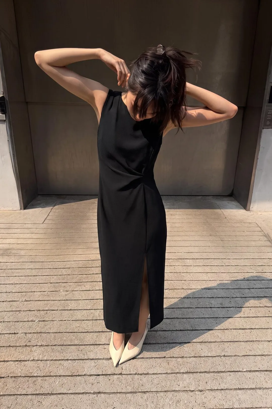 Платье миди с драпировкой, Zara