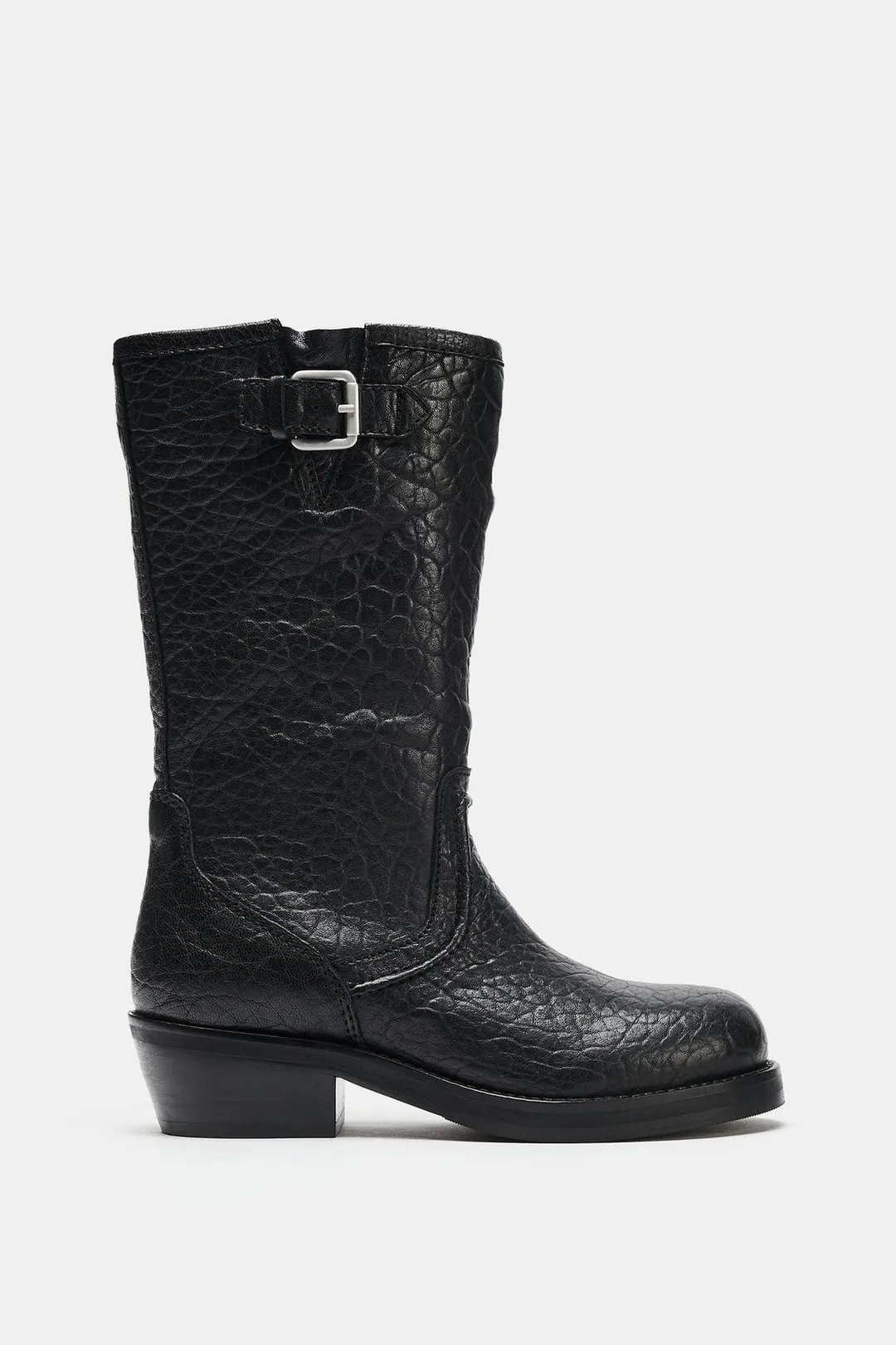 Сапоги из кожи с пряжкой, Zara