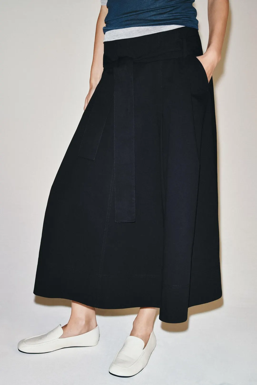 Юбка миди ZW Collection с поясом, Zara