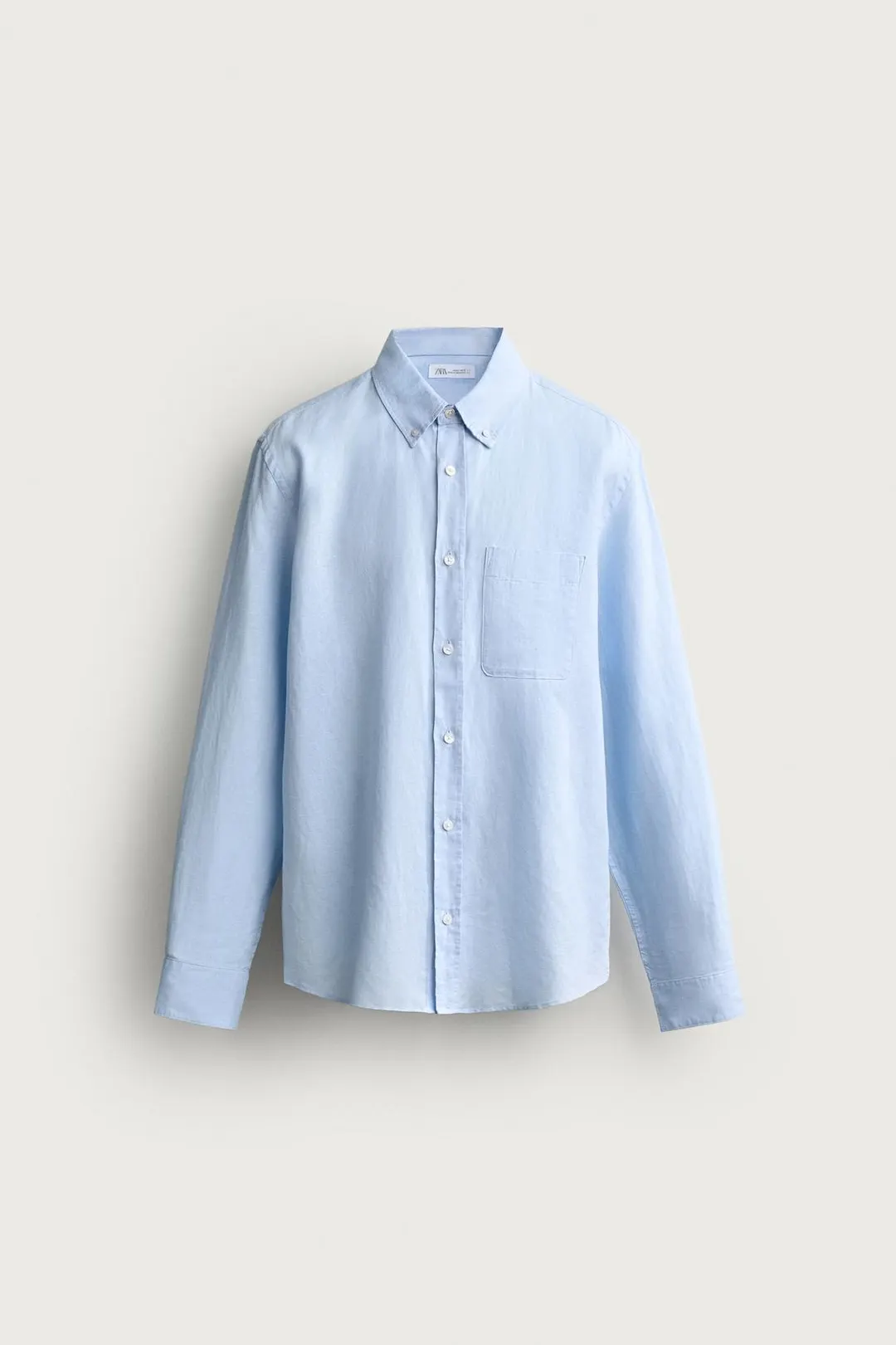 Рубашка из льна и хлопка стандартного кроя, Zara