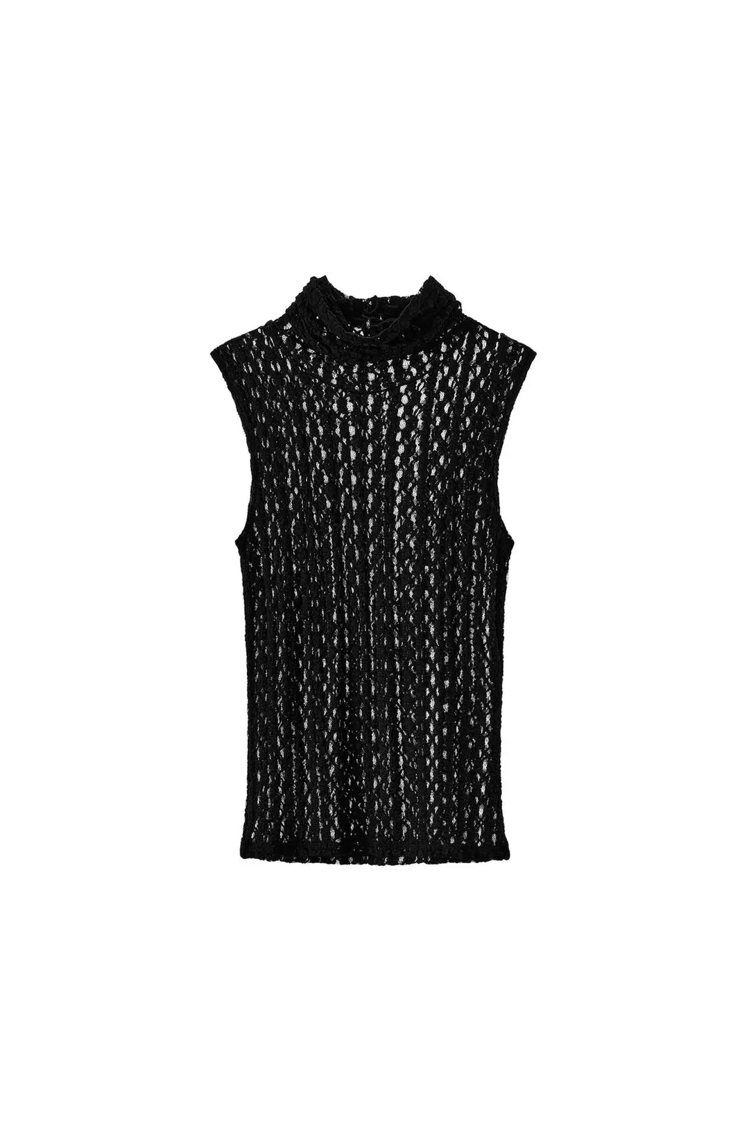 Кружевной топ с высоким воротником, Zara