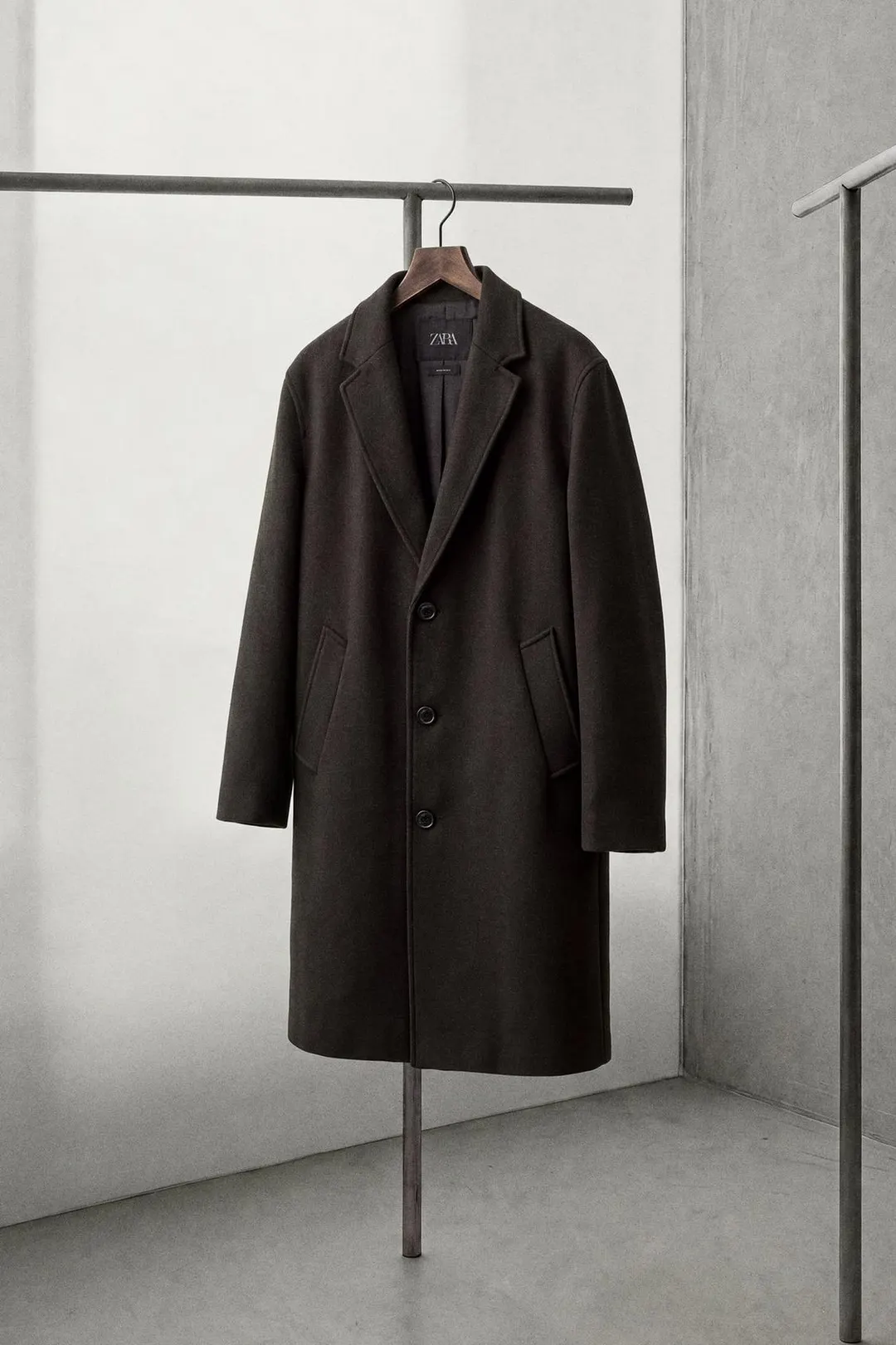Пальто свободного кроя из смесовой шерсти, Zara