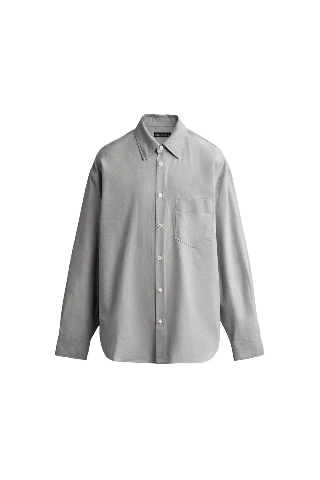 Рубашка оверсайз с карманом, Zara