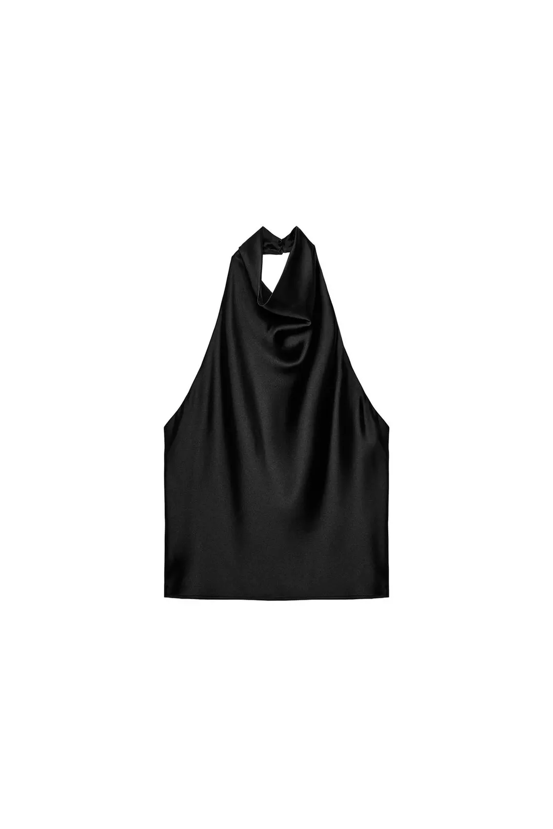 Атласный топ с бретелью халтер, Zara