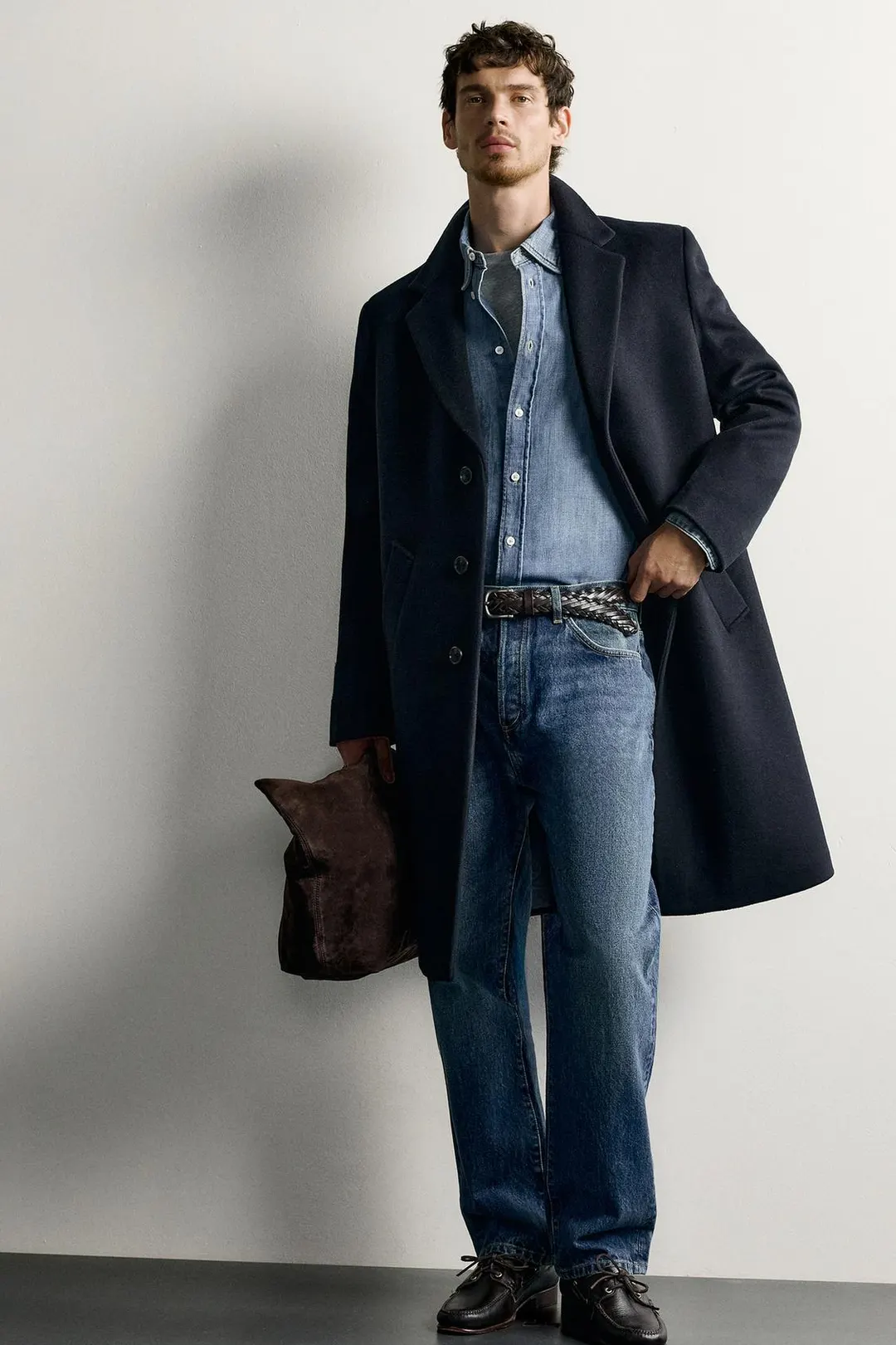 Пальто стандартного кроя из смесовой шерсти, Zara