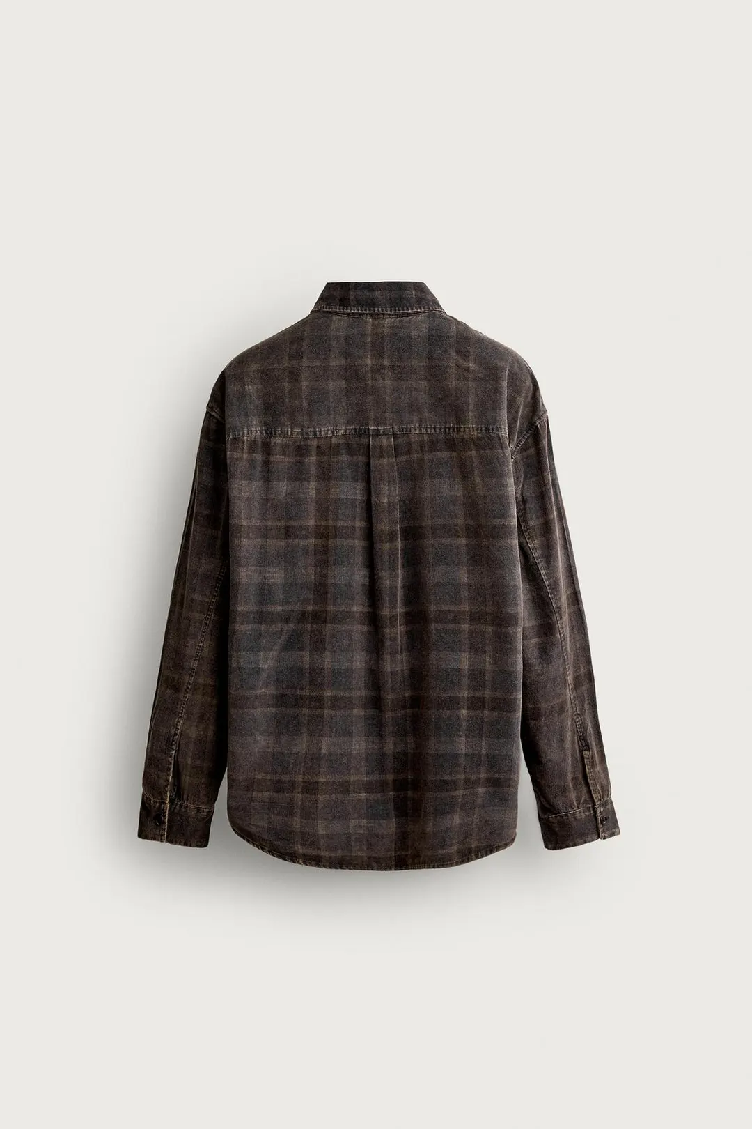 Рубашка в клетку из вельвета с эффектом стирки, Zara