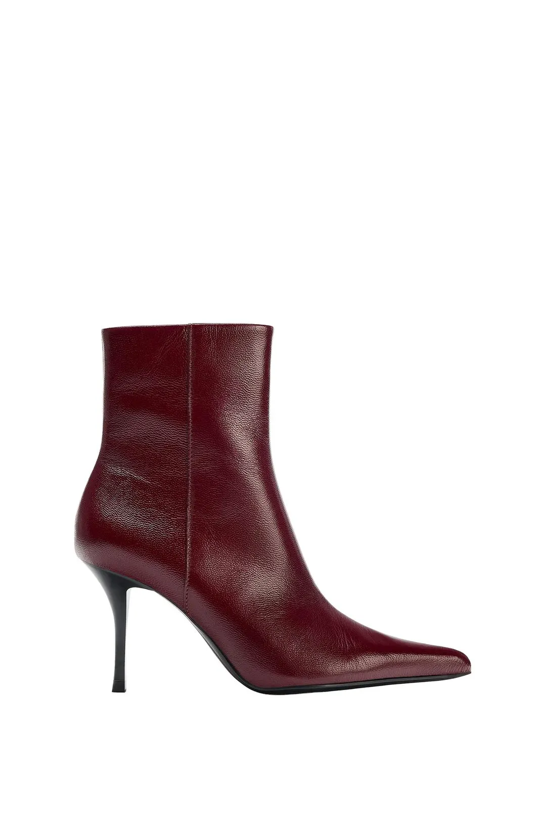Кожаные ботильоны на каблуке, Zara