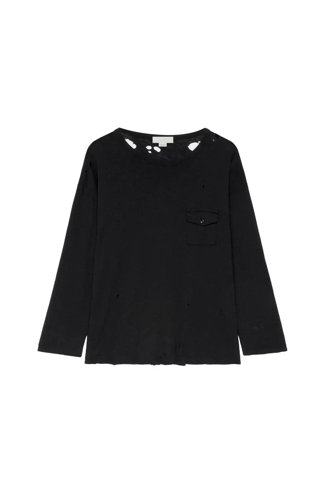 Футболка с потёртостями и вышитым карманом, Zara